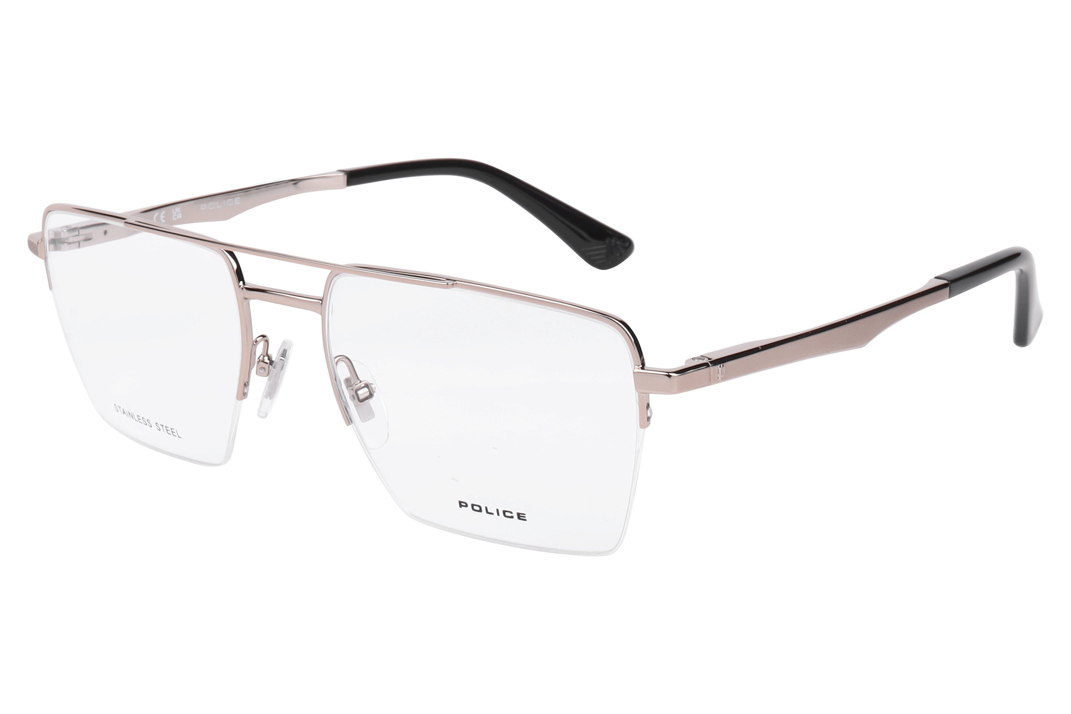 Police VPLG71K Frame Gold Male Supra Metal — Gold frame
