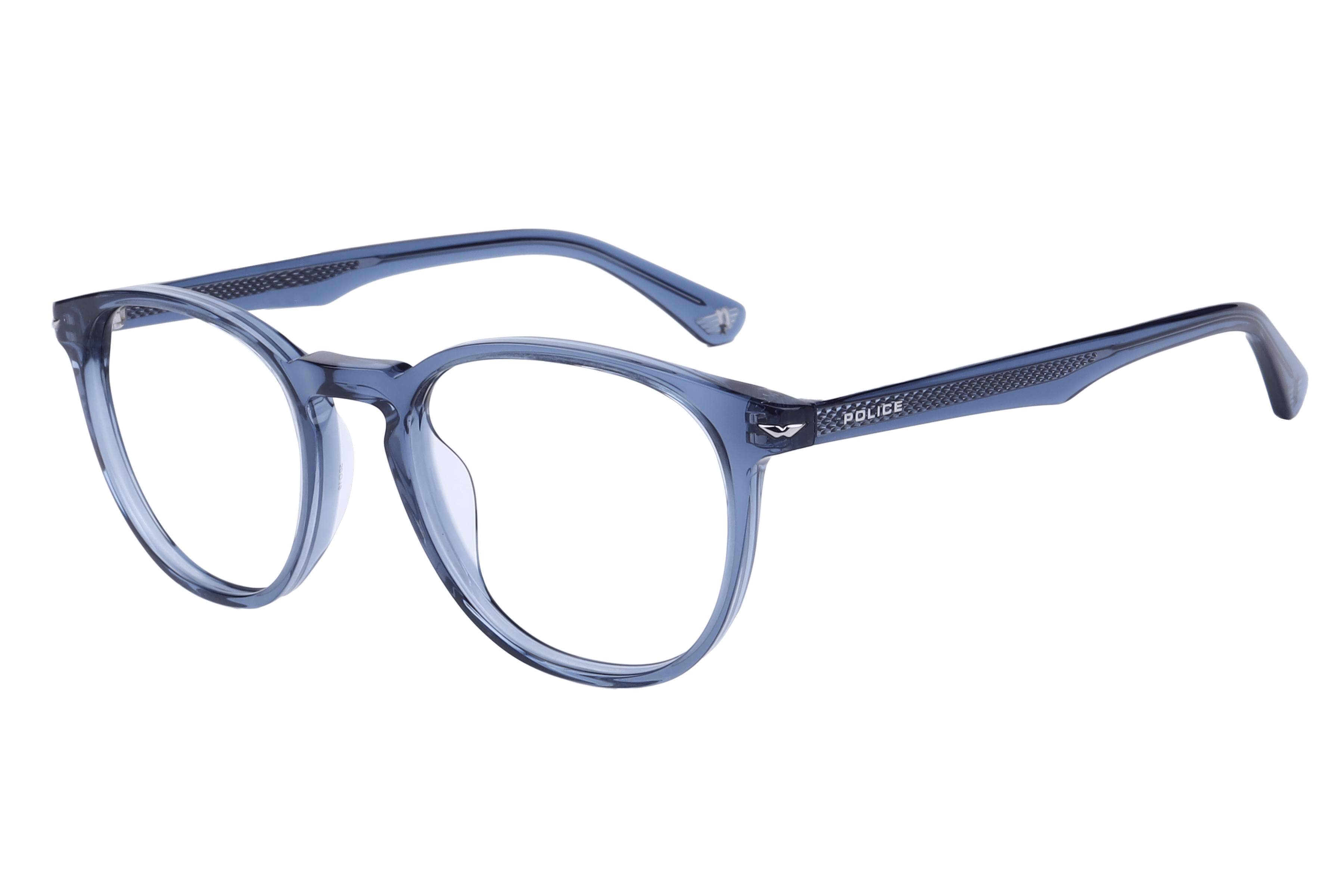Police VPLG72K Frame Transparent Blue Unisex Full Shell — Transparent Blue frame