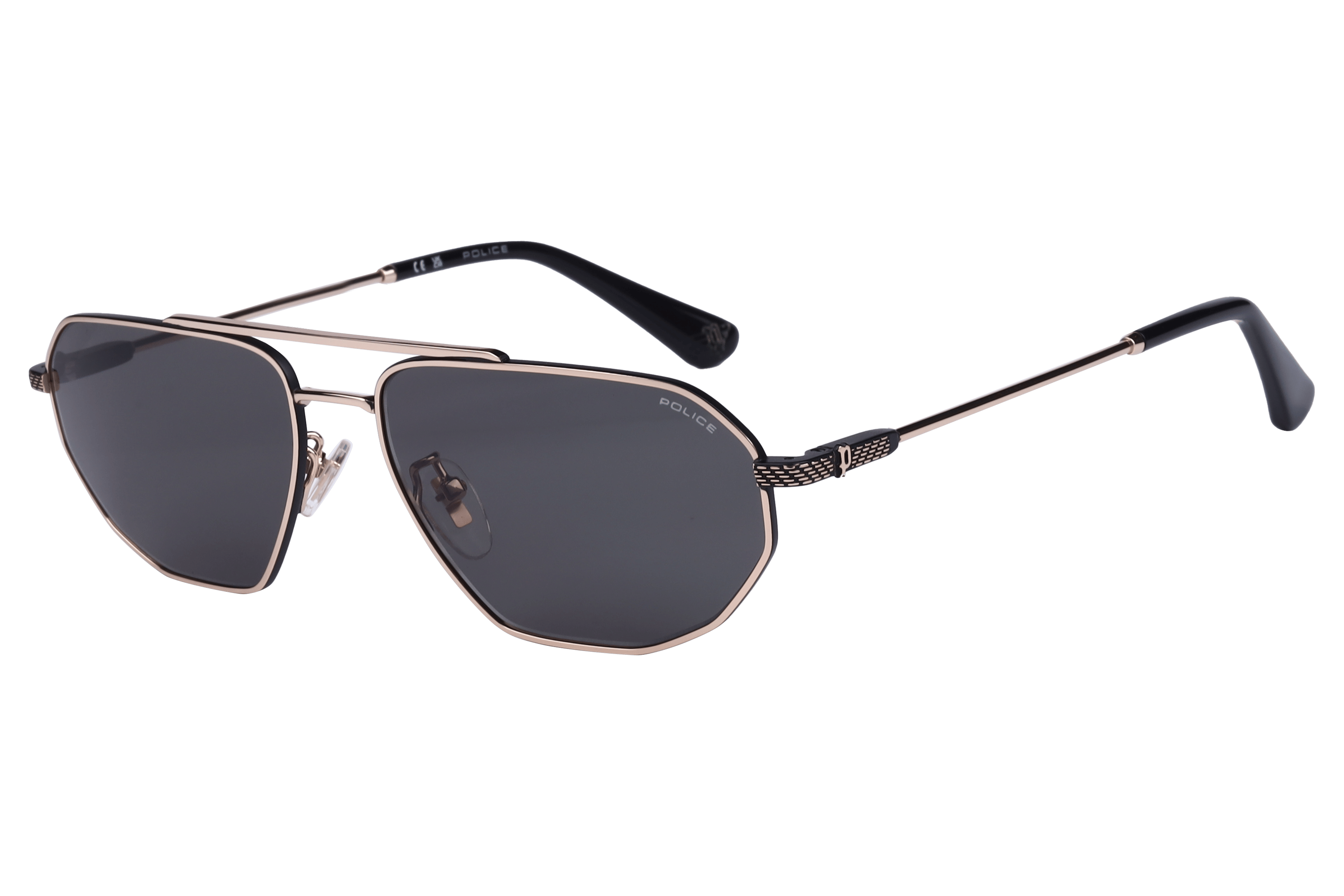 Police SPLF66K Sunglass Gold Unisex Full Metal — Gold frame