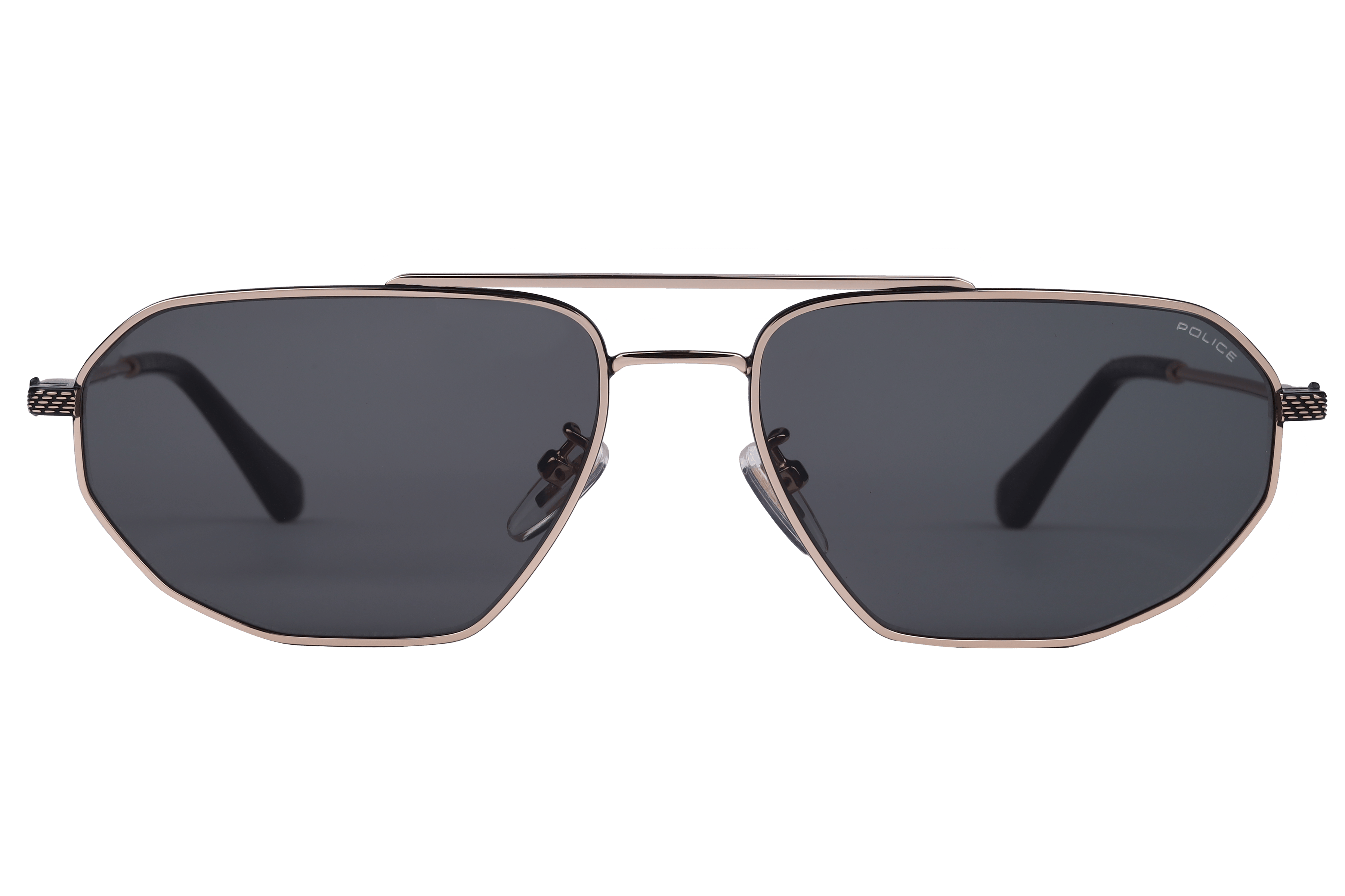 Police SPLF66K Sunglass Gold Unisex Full Metal Sunglass — Gold frame — view 2