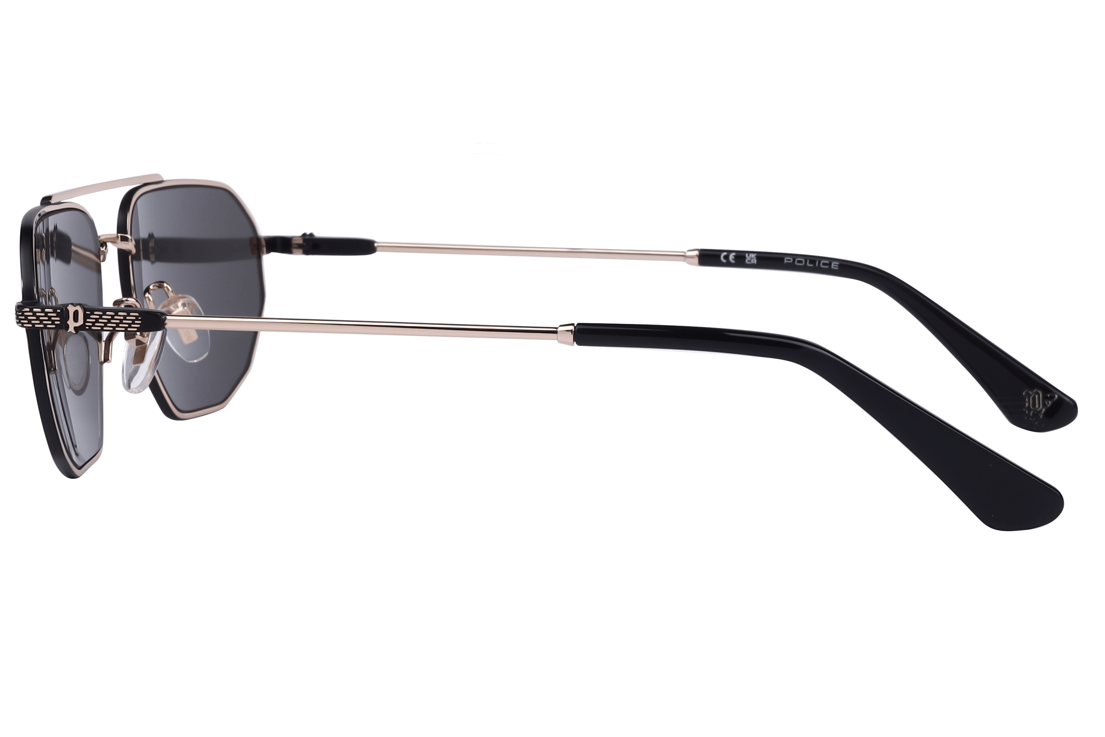 Police SPLF66K Sunglass Gold Unisex Full Metal Sunglass — Gold frame — view 3