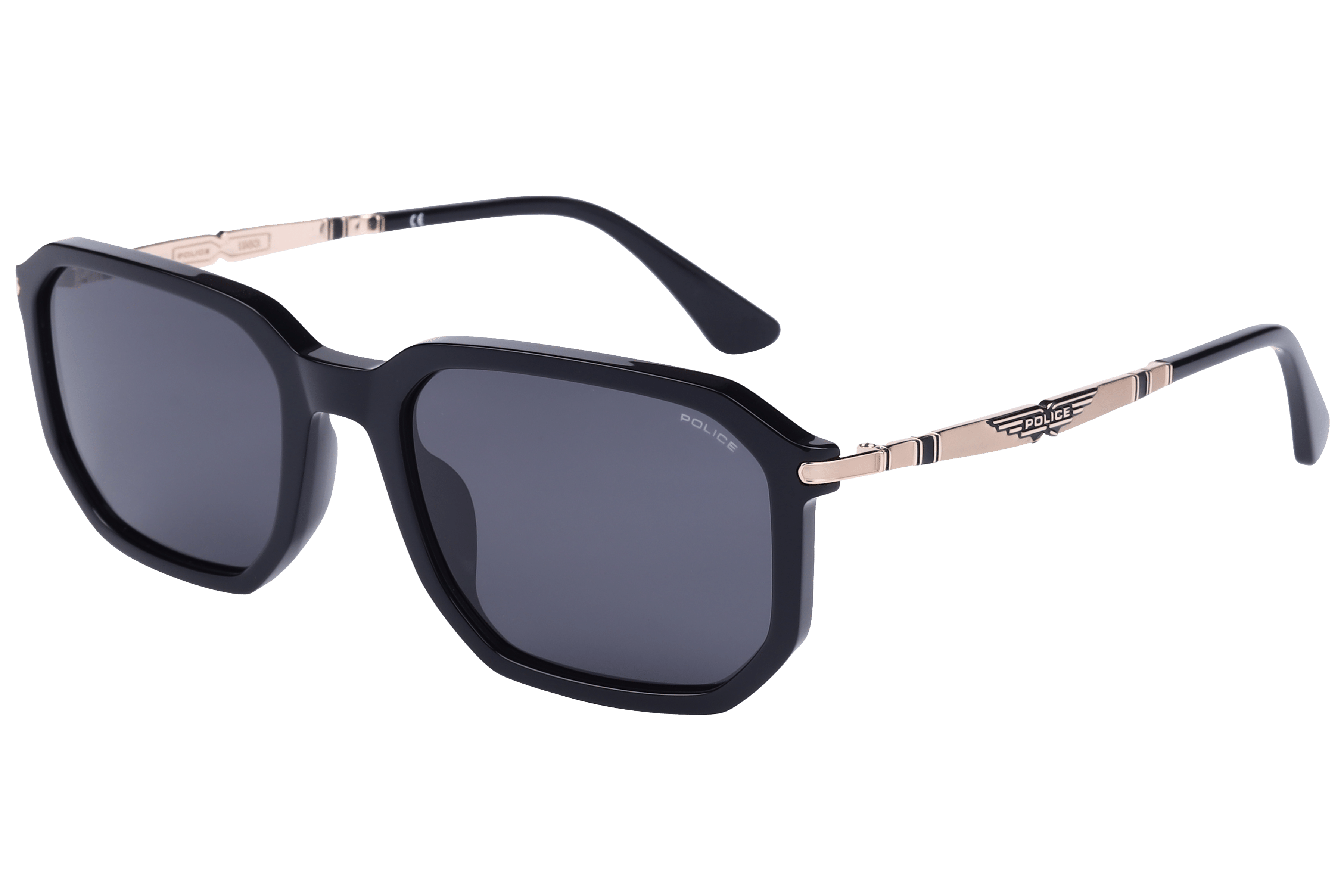 Police SPLF67 Sunglass Black Male Full Metal — Black frame
