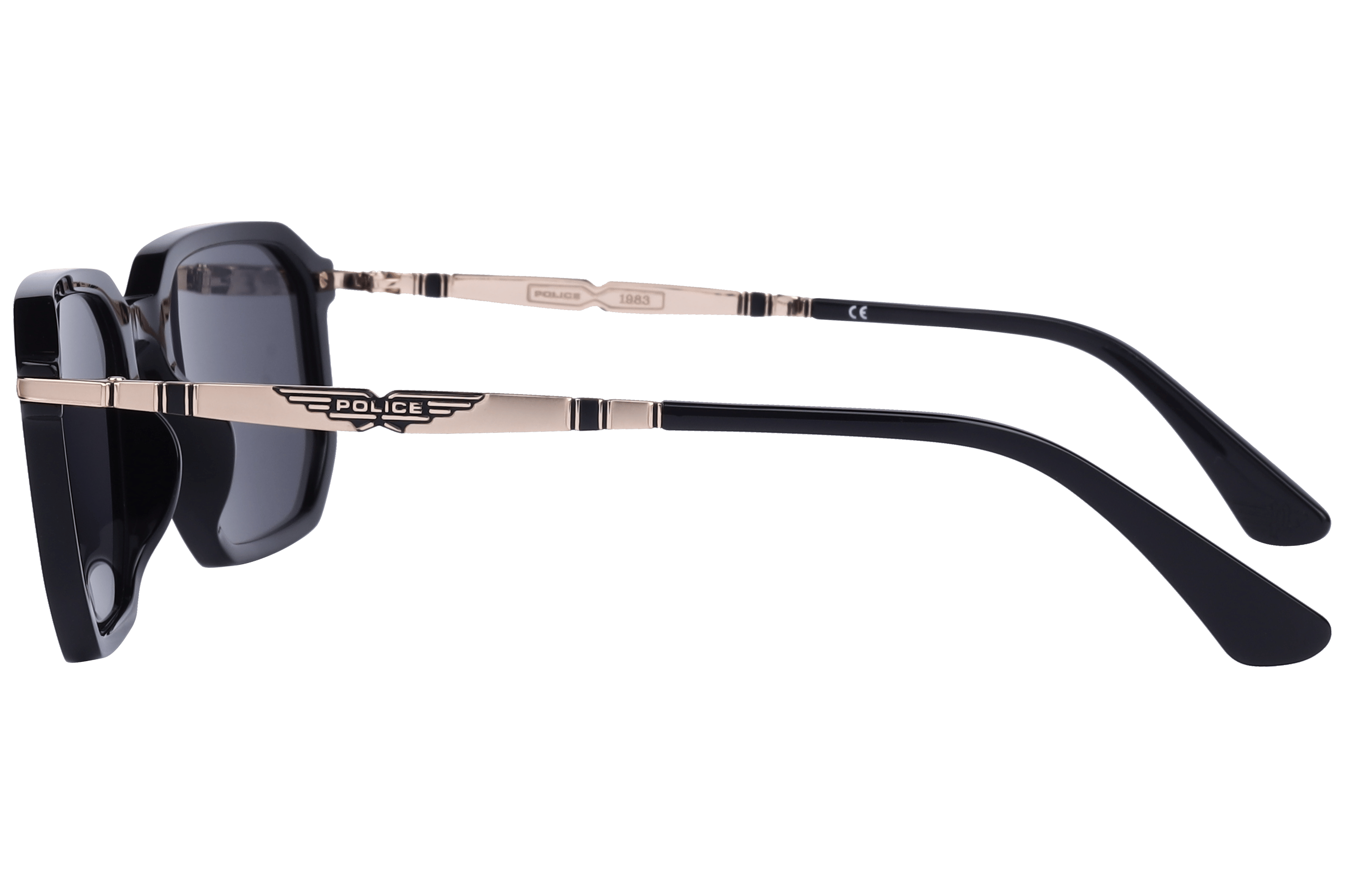 Police SPLF67 Sunglass Black Male Full Metal Sunglass — Black frame — view 3