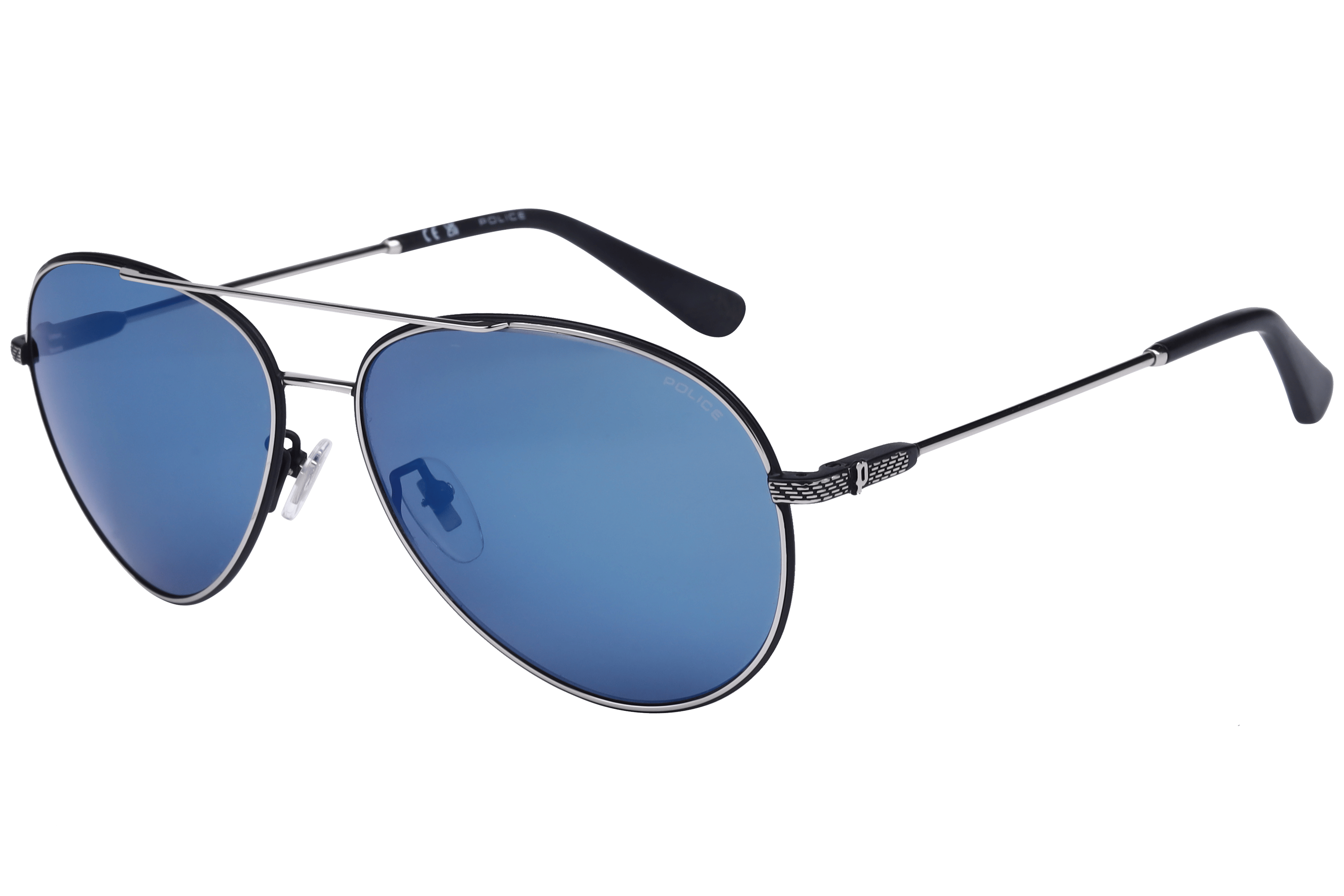 Police SPLL11K Sunglass Silver Male Full Metal — Silver frame