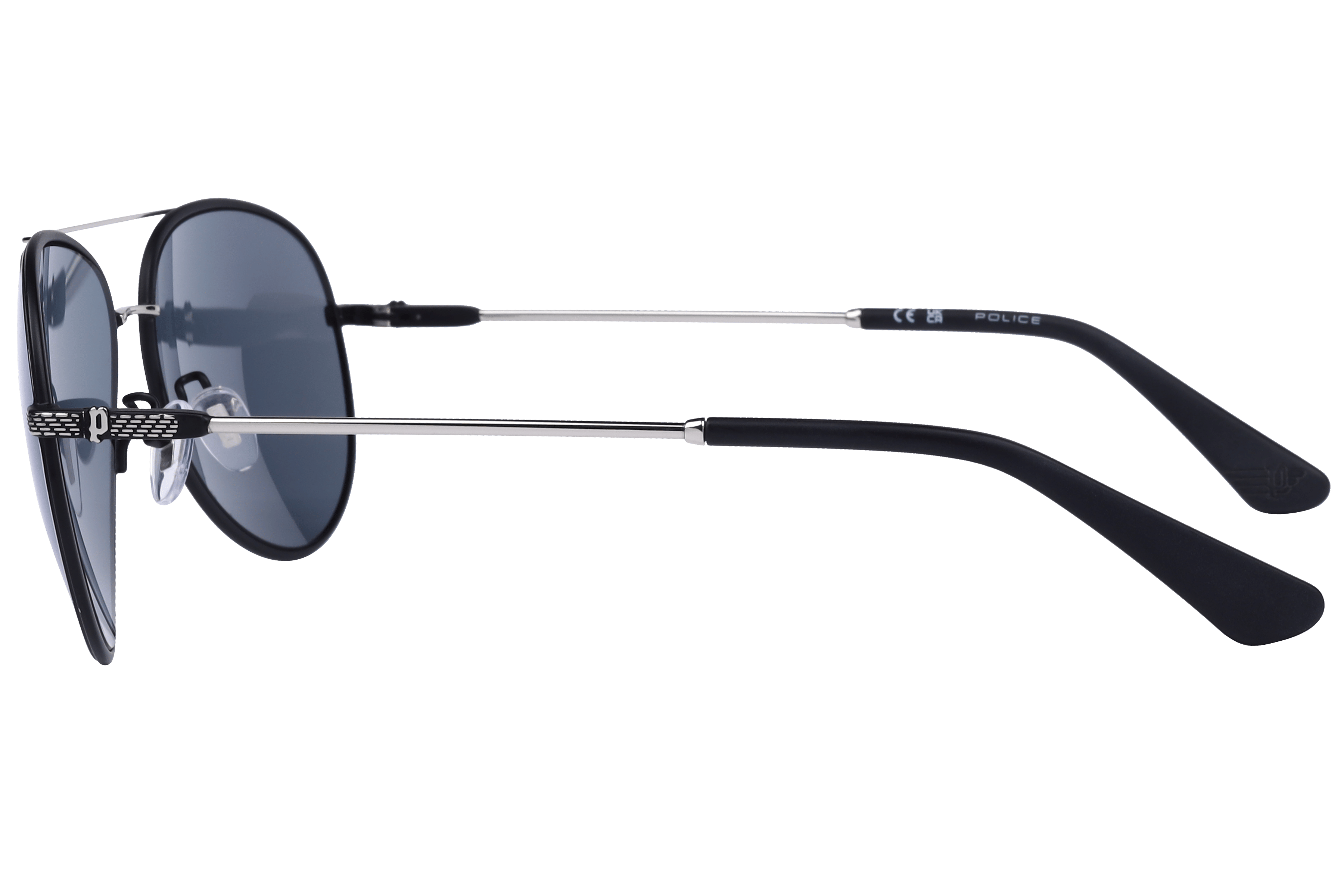 Police SPLL11K Sunglass Silver Male Full Metal Sunglass — Silver frame — view 3