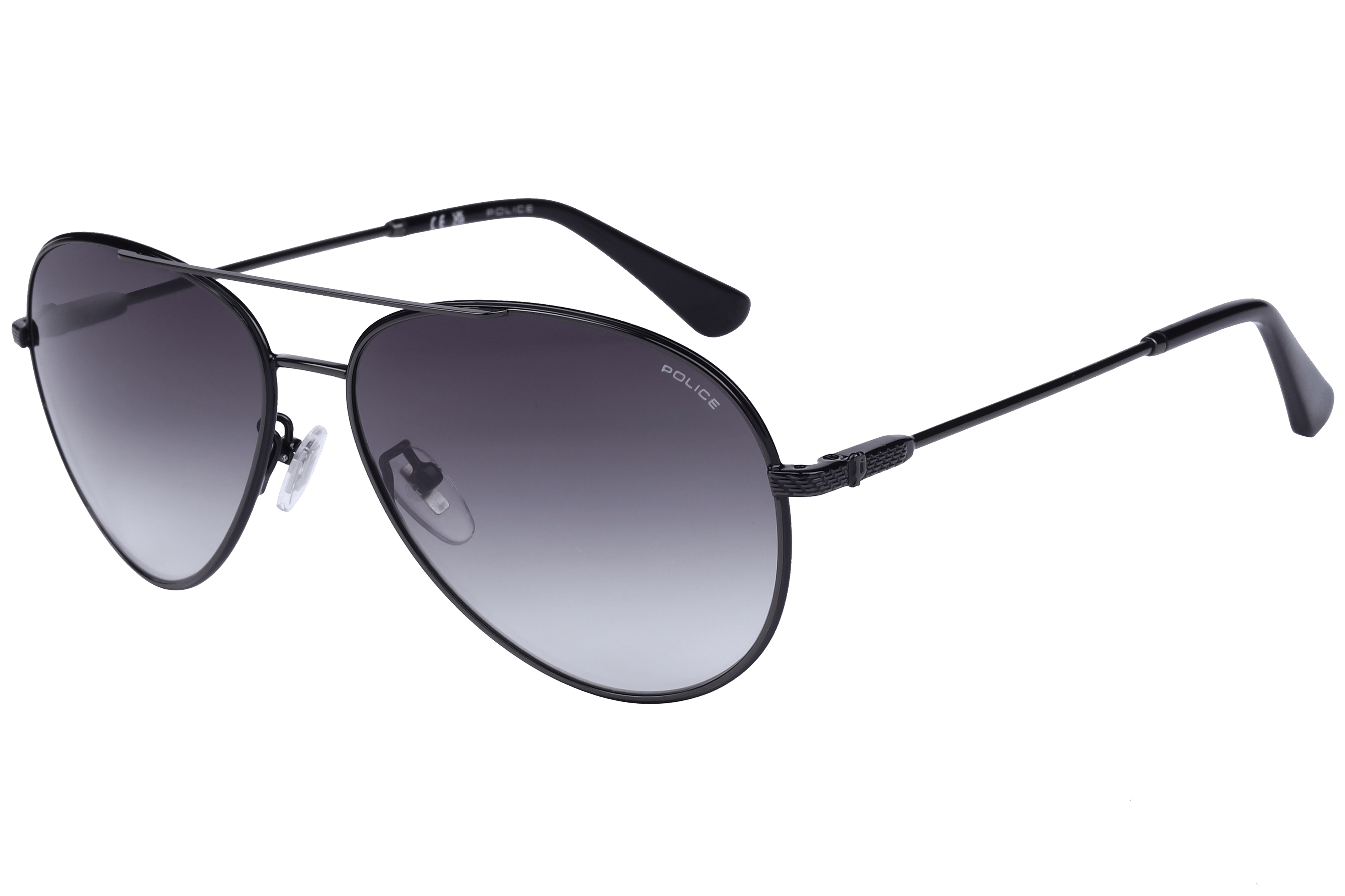Police SPLL11K Sunglass Black Male Full Metal — Black frame