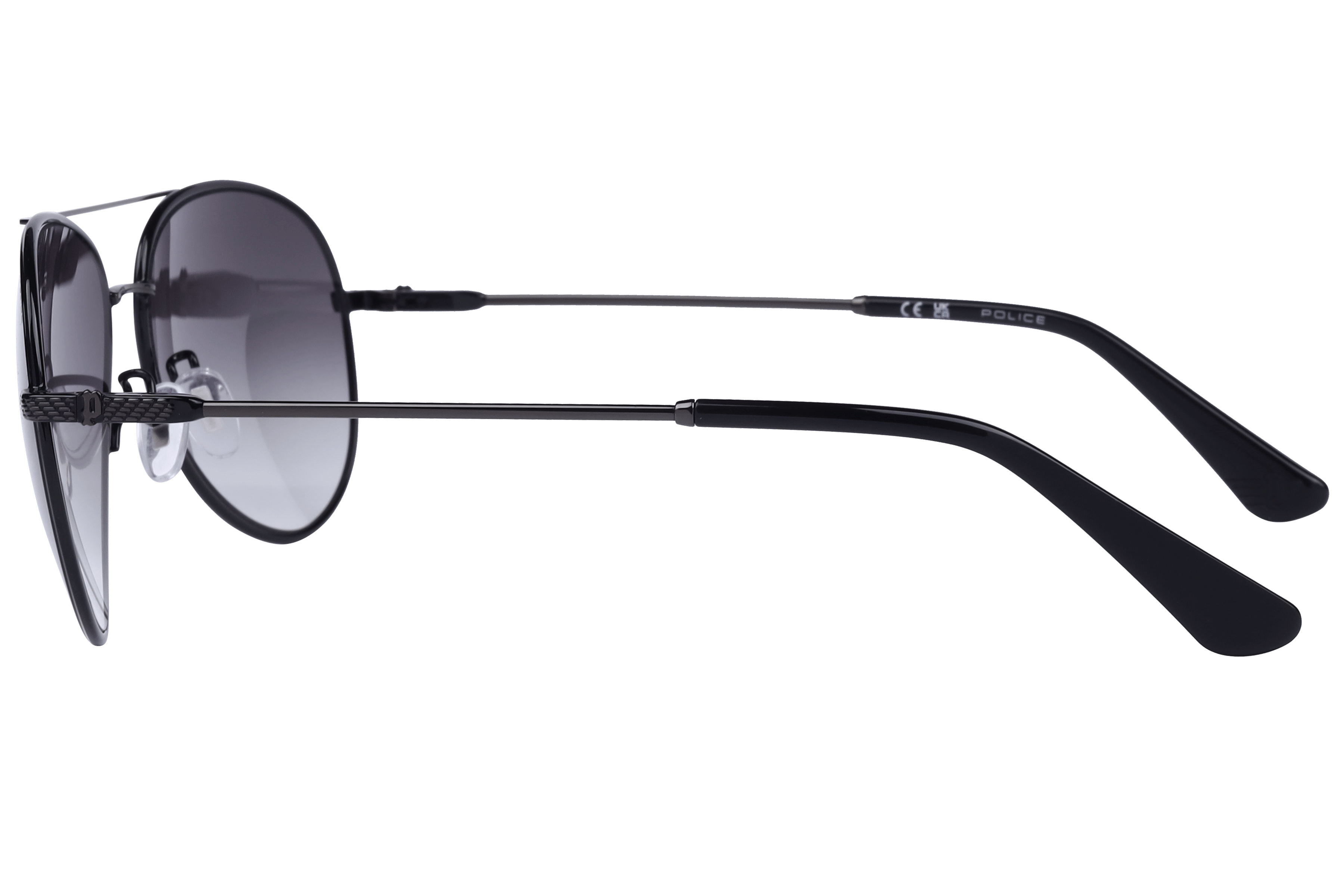 Police SPLL11K Sunglass Black Male Full Metal Sunglass — Black frame — view 3