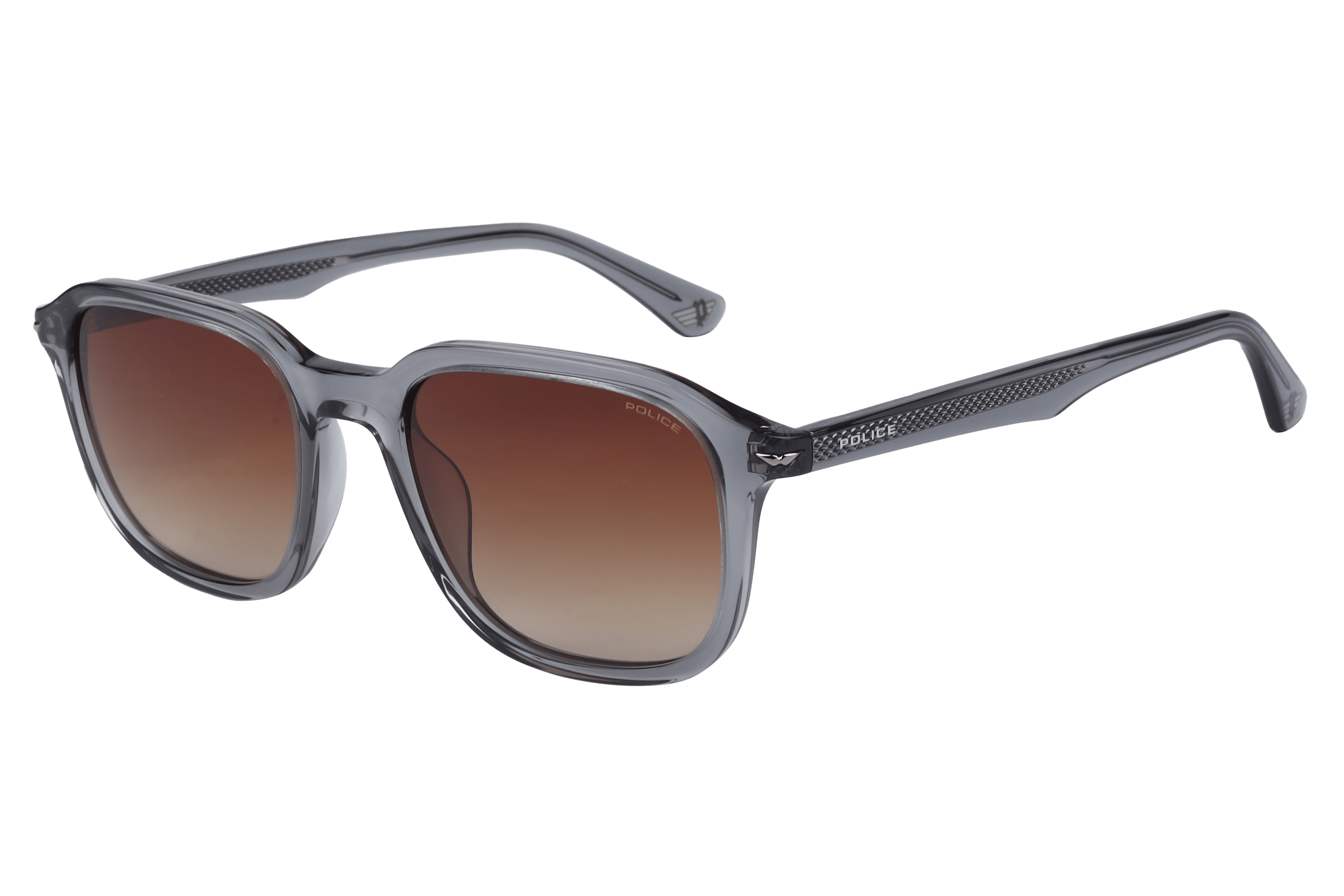 Police SPLL81K Sunglass Transparent Grey Male Full Shell — Transparent Grey frame