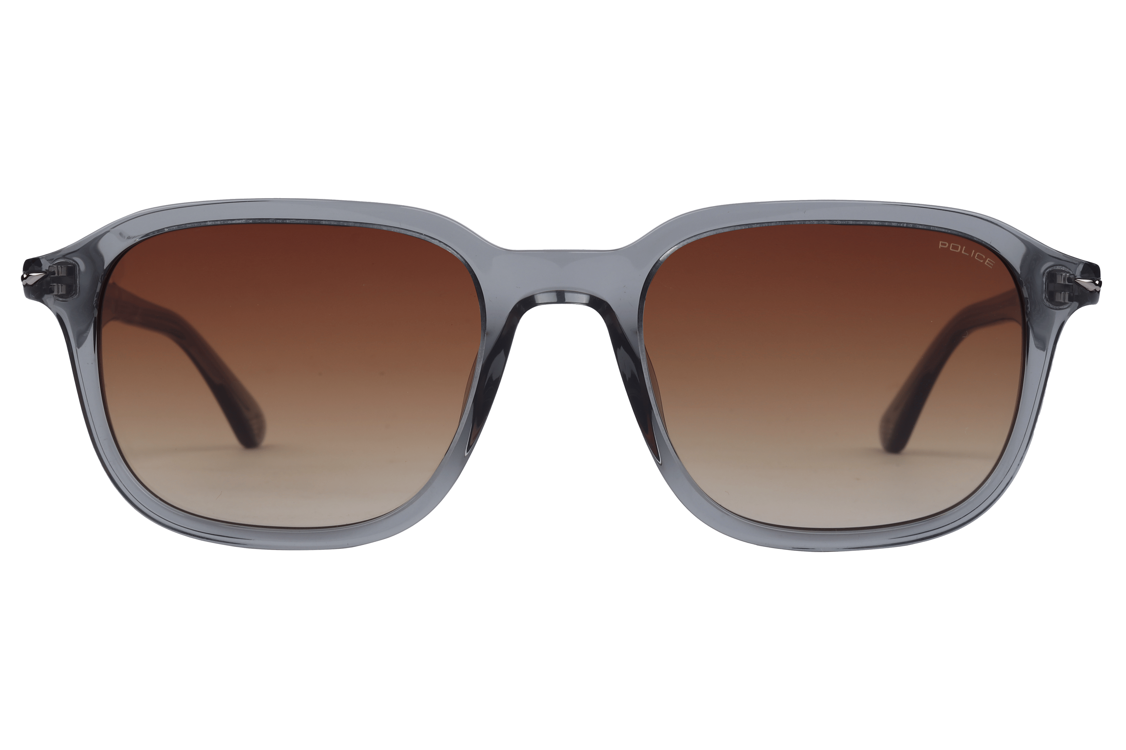 Police SPLL81K Sunglass Transparent Grey Male Full Shell Sunglass — Transparent Grey frame — view 2