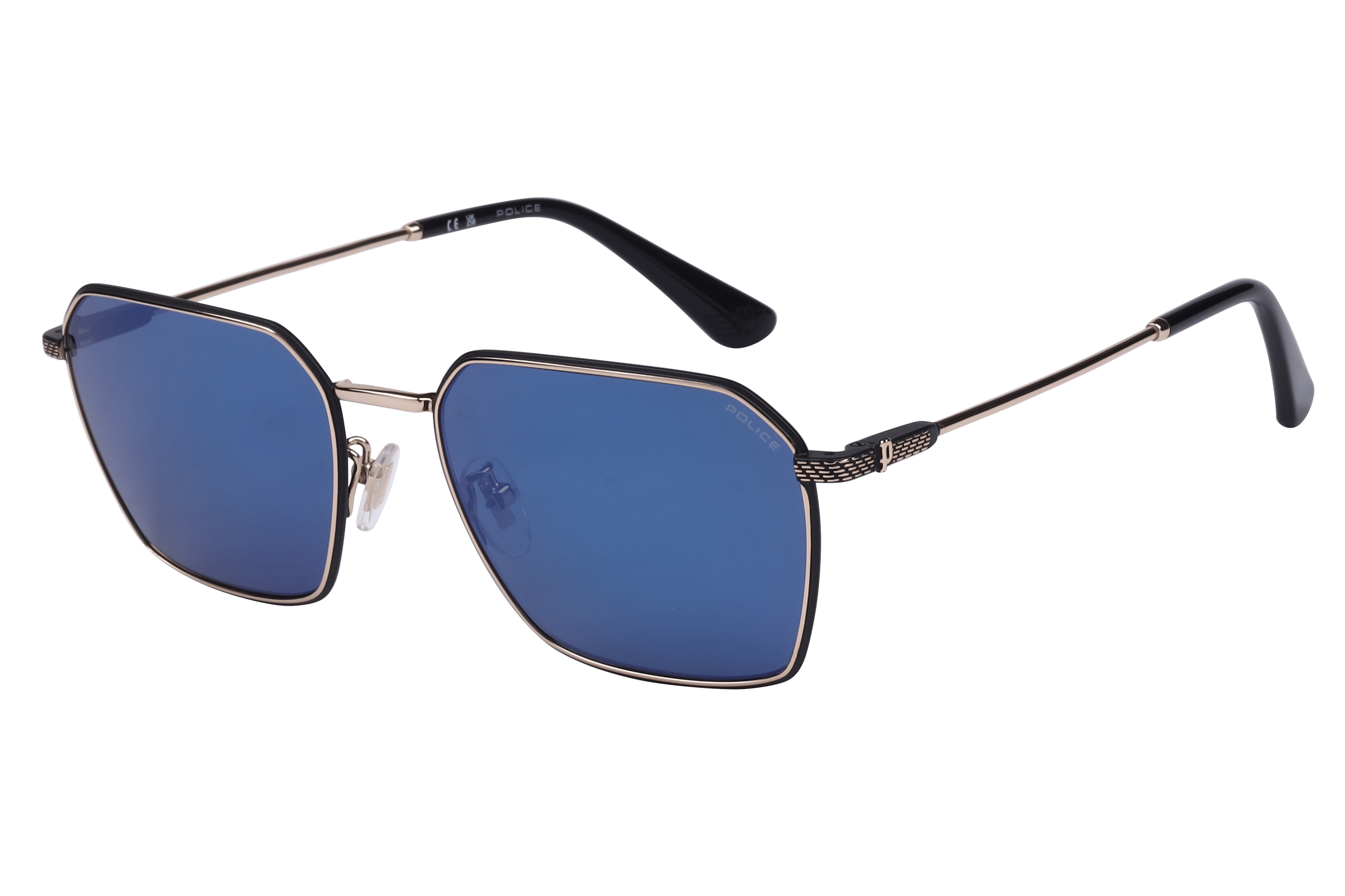 Police SPLL84K Sunglass Gold Male Full Metal — Gold frame