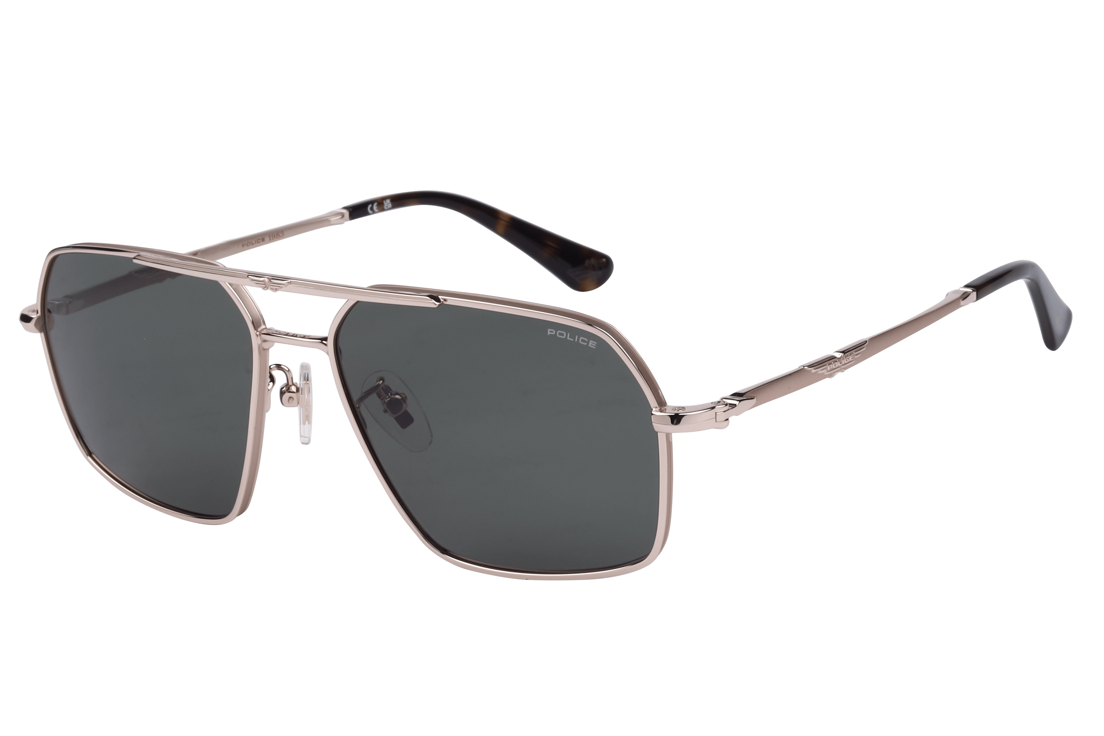 Police SPLL86K Sunglass Gold Male Full Metal — Gold frame