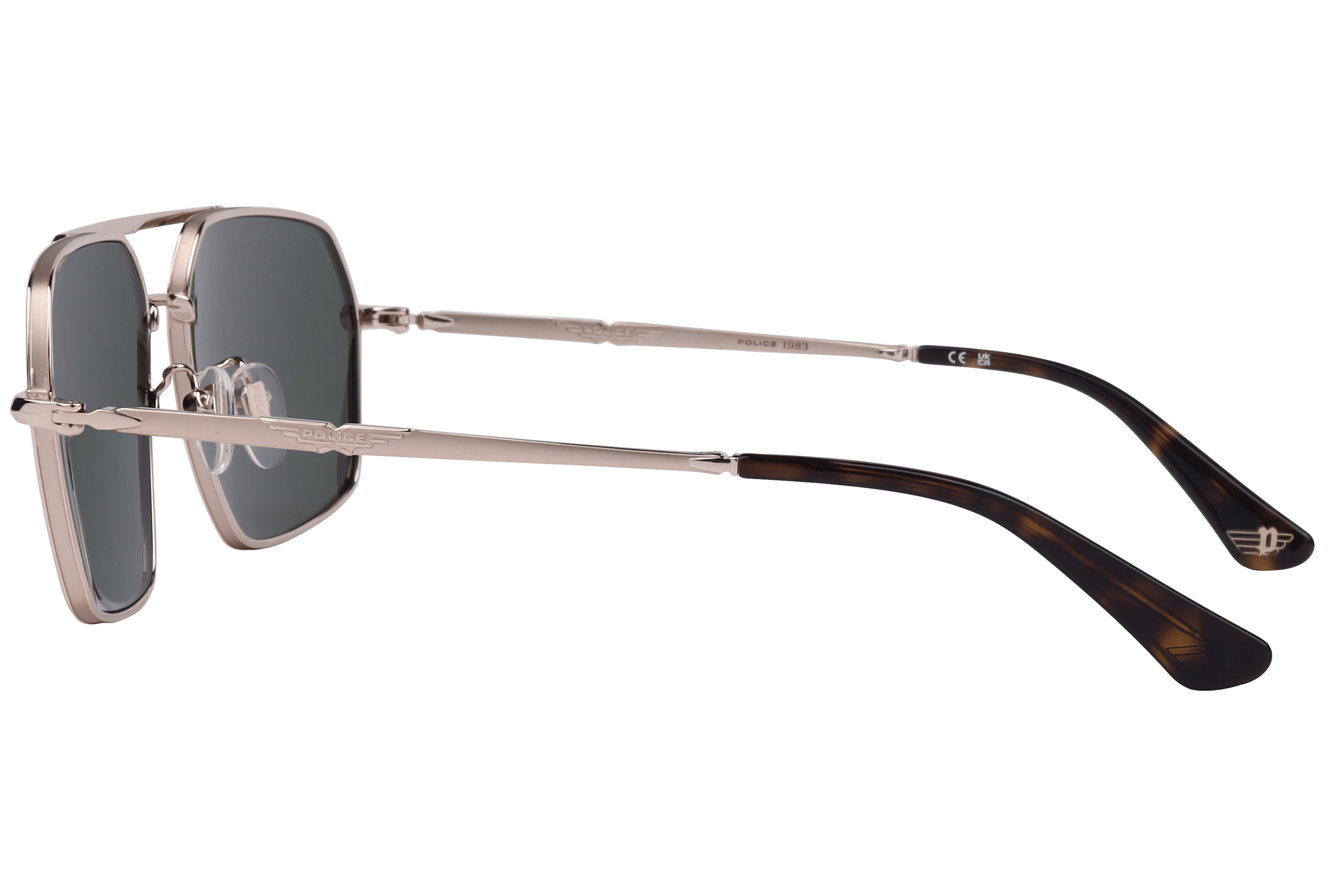 Police SPLL86K Sunglass Gold Male Full Metal Sunglass — Gold frame — view 3