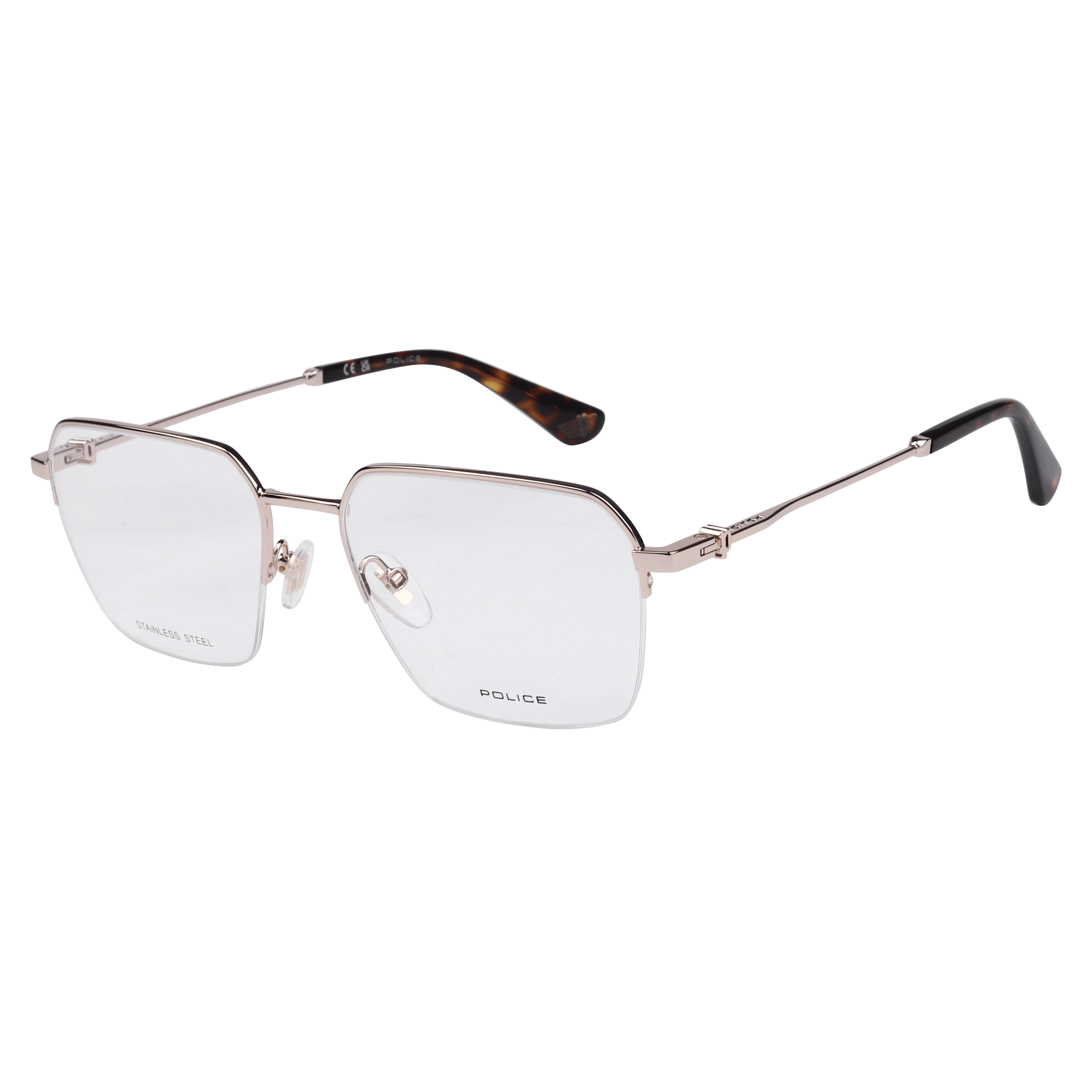 Police VPLL68K Frame Gold Male Supra Stainless Steel Frame — Gold frame — alternate view