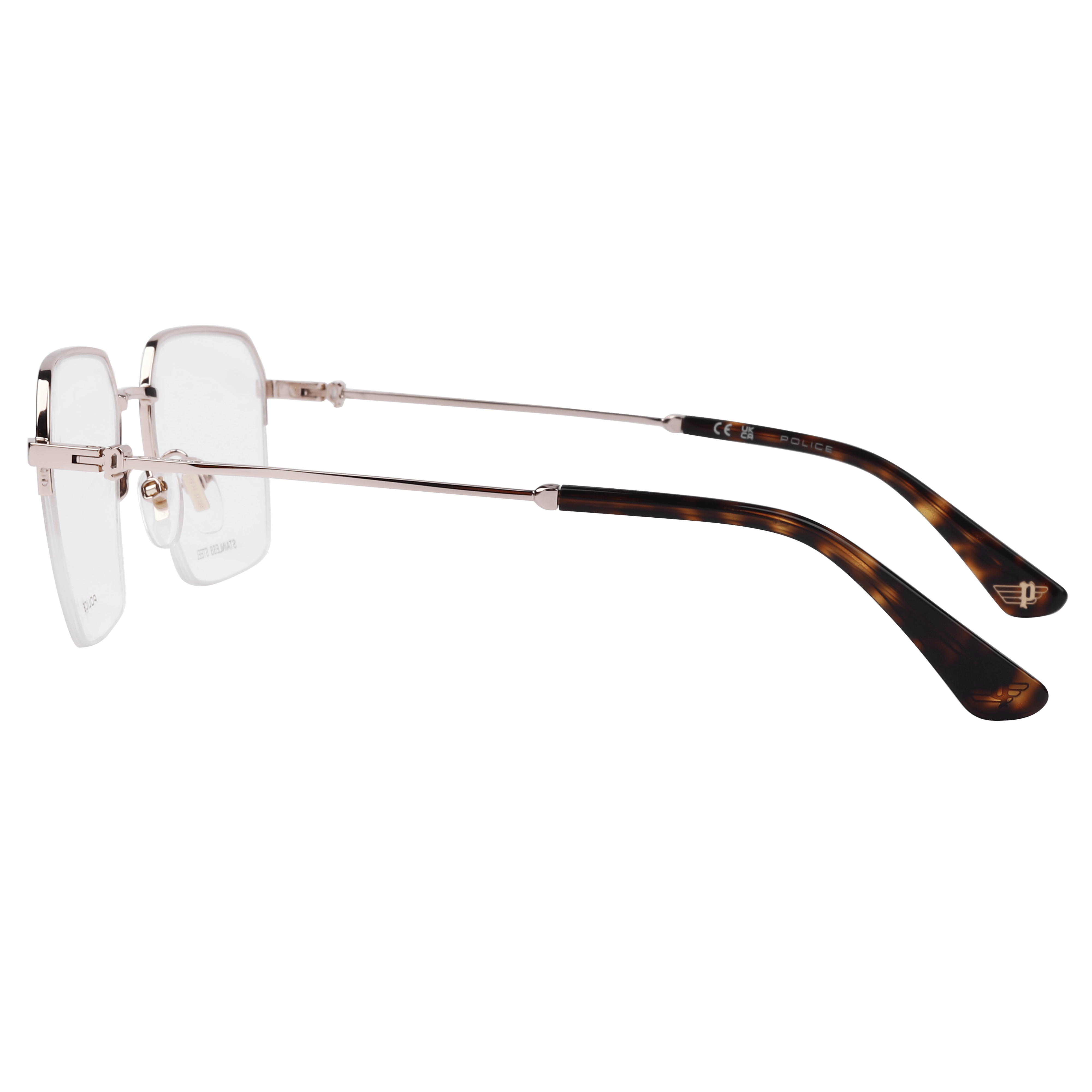 Police VPLL68K Frame Gold Male Supra Stainless Steel Frame — Gold frame — view 3
