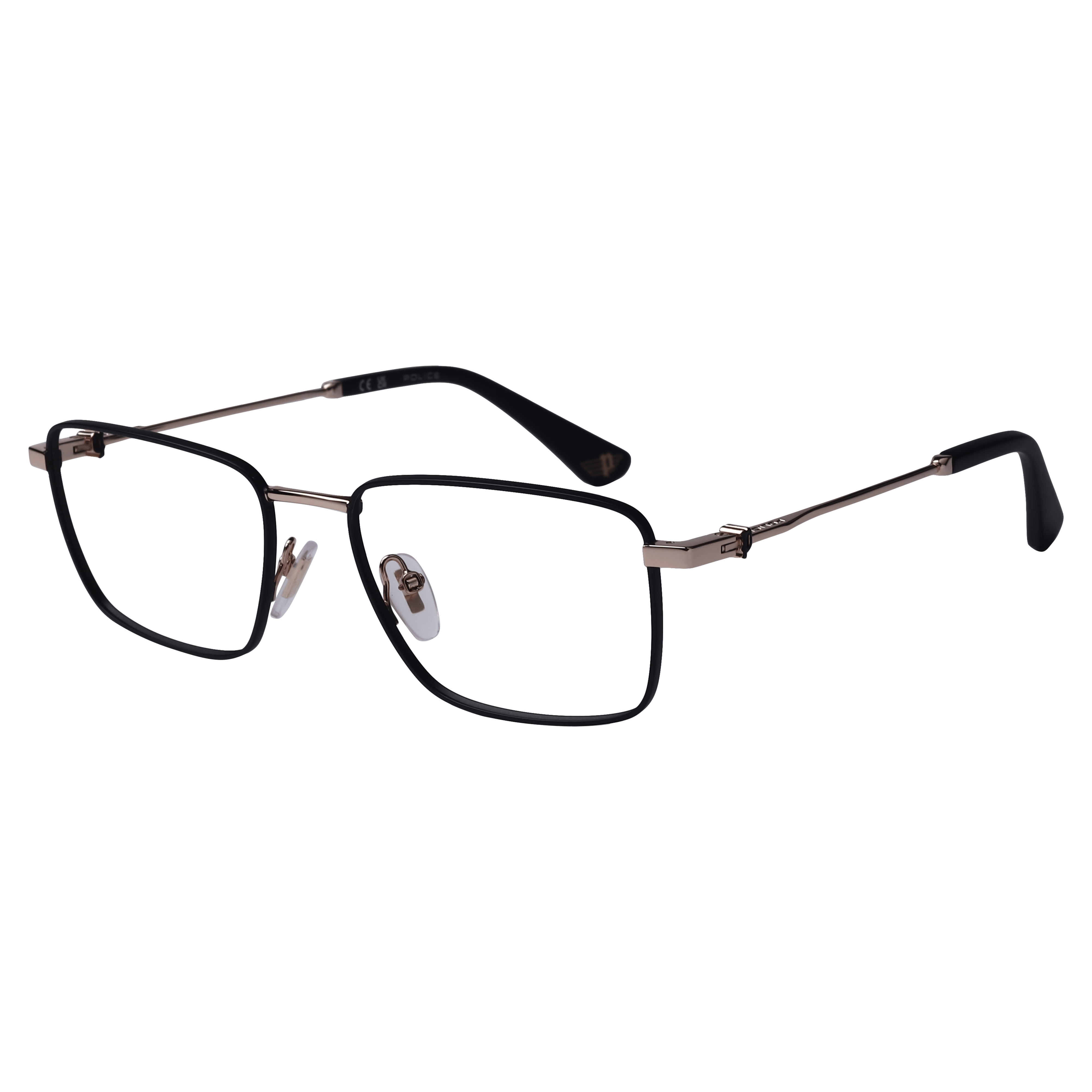 Police VPLL69K Frame Matt Black Male Full Stainless Steel Frame — Matt Black frame — alternate view