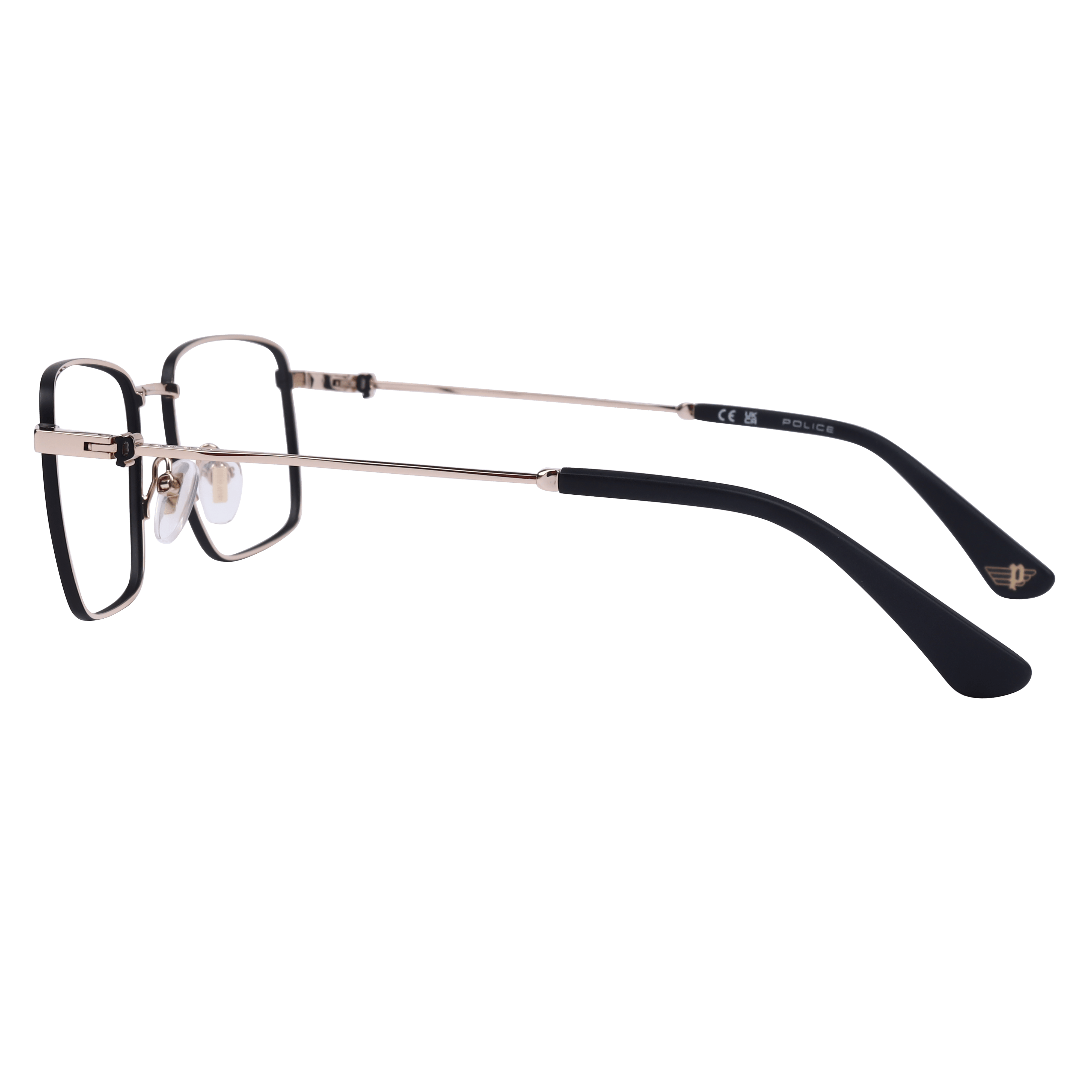 Police VPLL69K Frame Matt Black Male Full Stainless Steel Frame — Matt Black frame — view 3