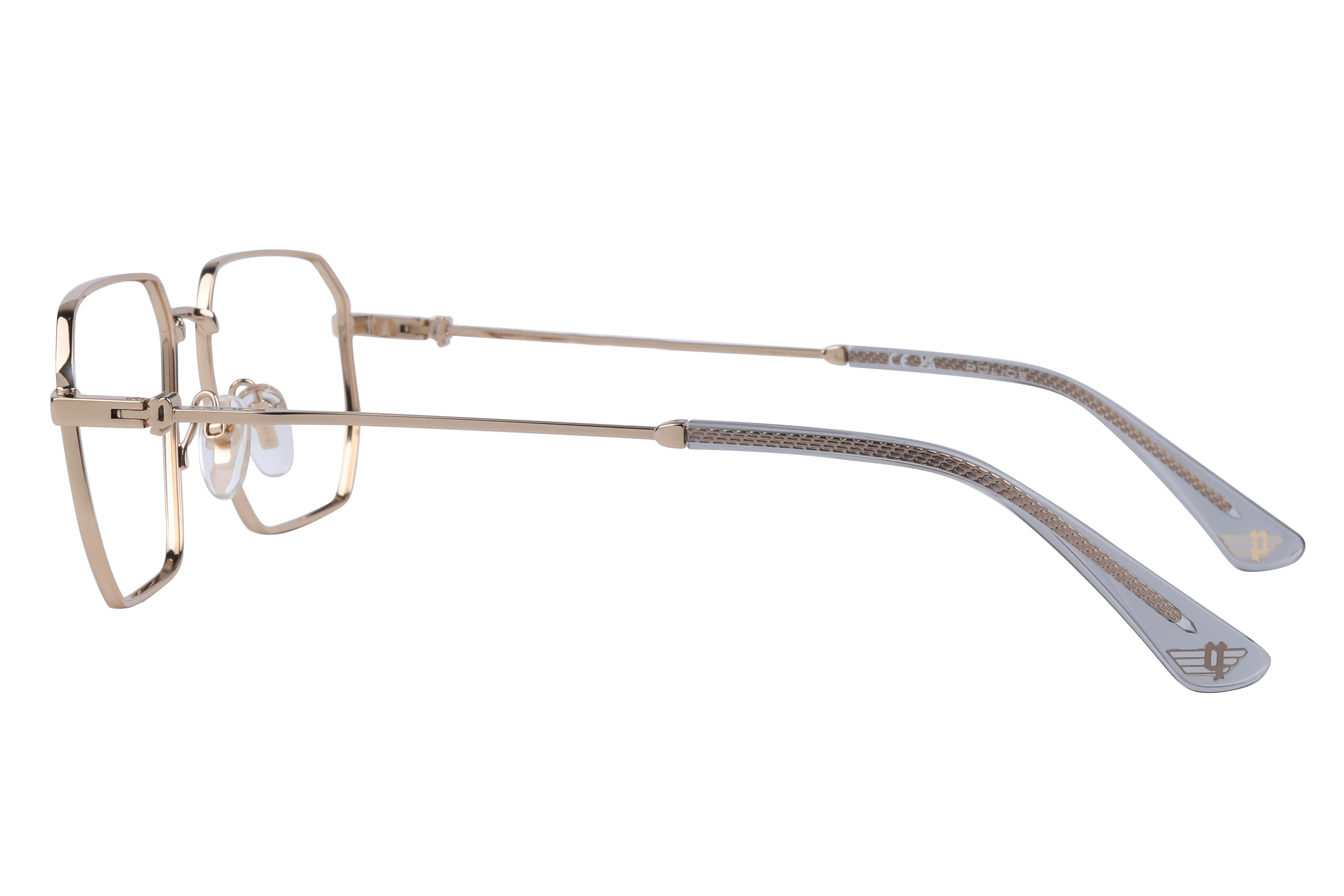 Police VPLN23K Frame Gold Male Full Metal Frame — Gold frame — view 3