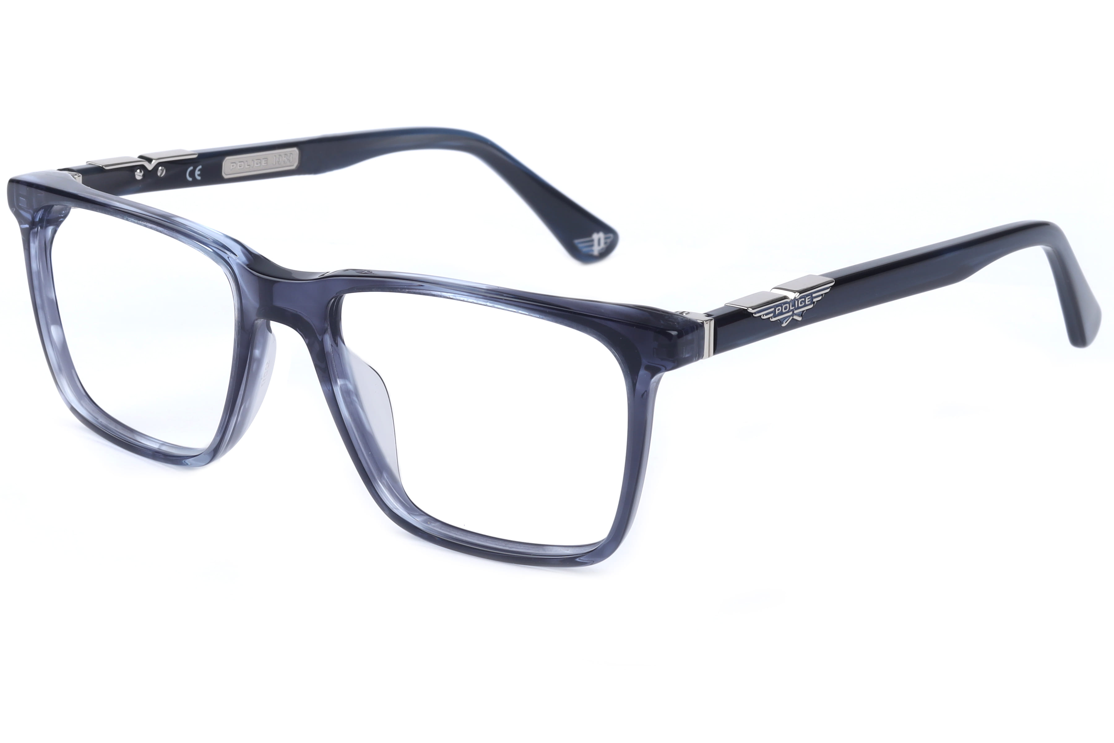 Police VPLL71K Frame Transparent Blue Male Full Shell Frame — Transparent Blue frame — view 1