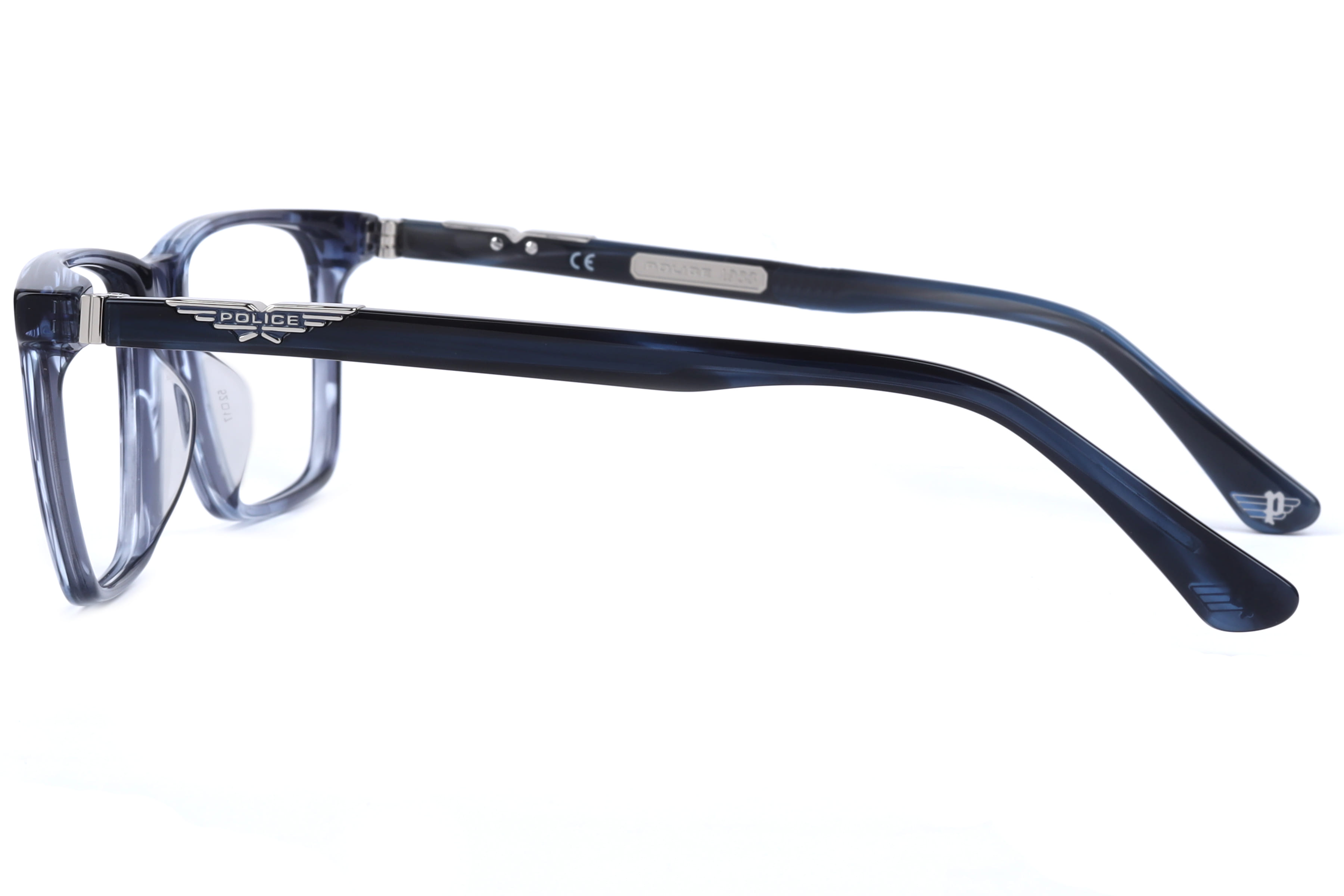 Police VPLL71K Frame Transparent Blue Male Full Shell Frame — Transparent Blue frame — view 3