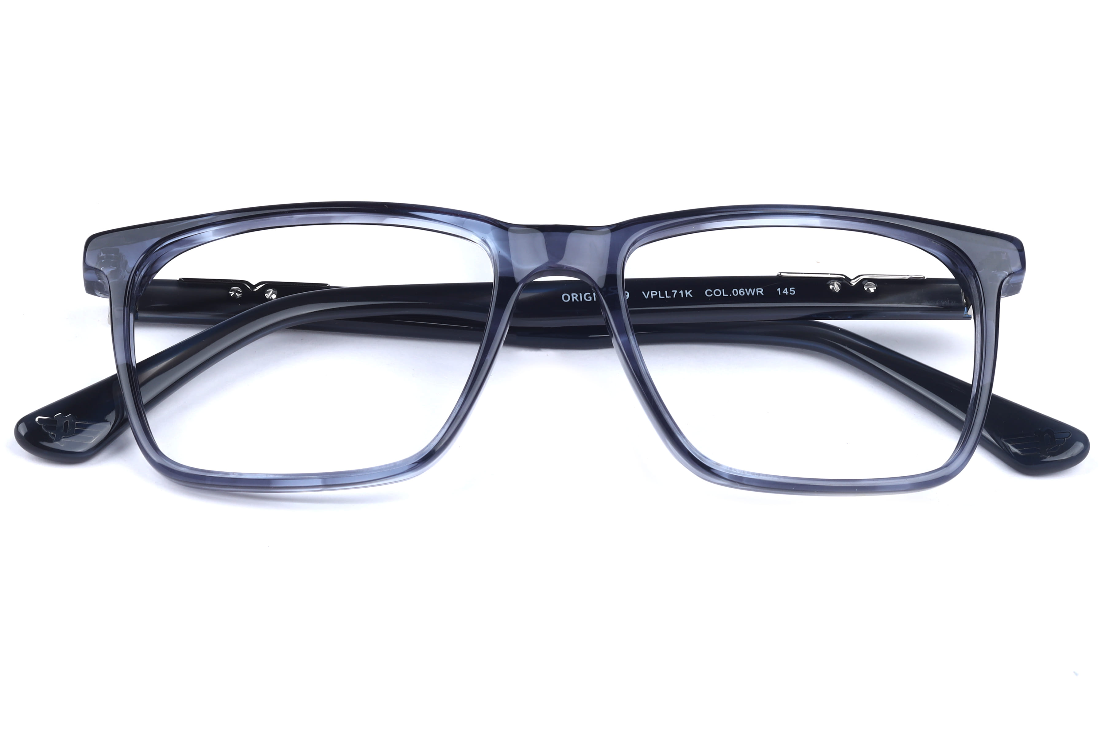 Police VPLL71K Frame Transparent Blue Male Full Shell Frame — Transparent Blue frame — view 4