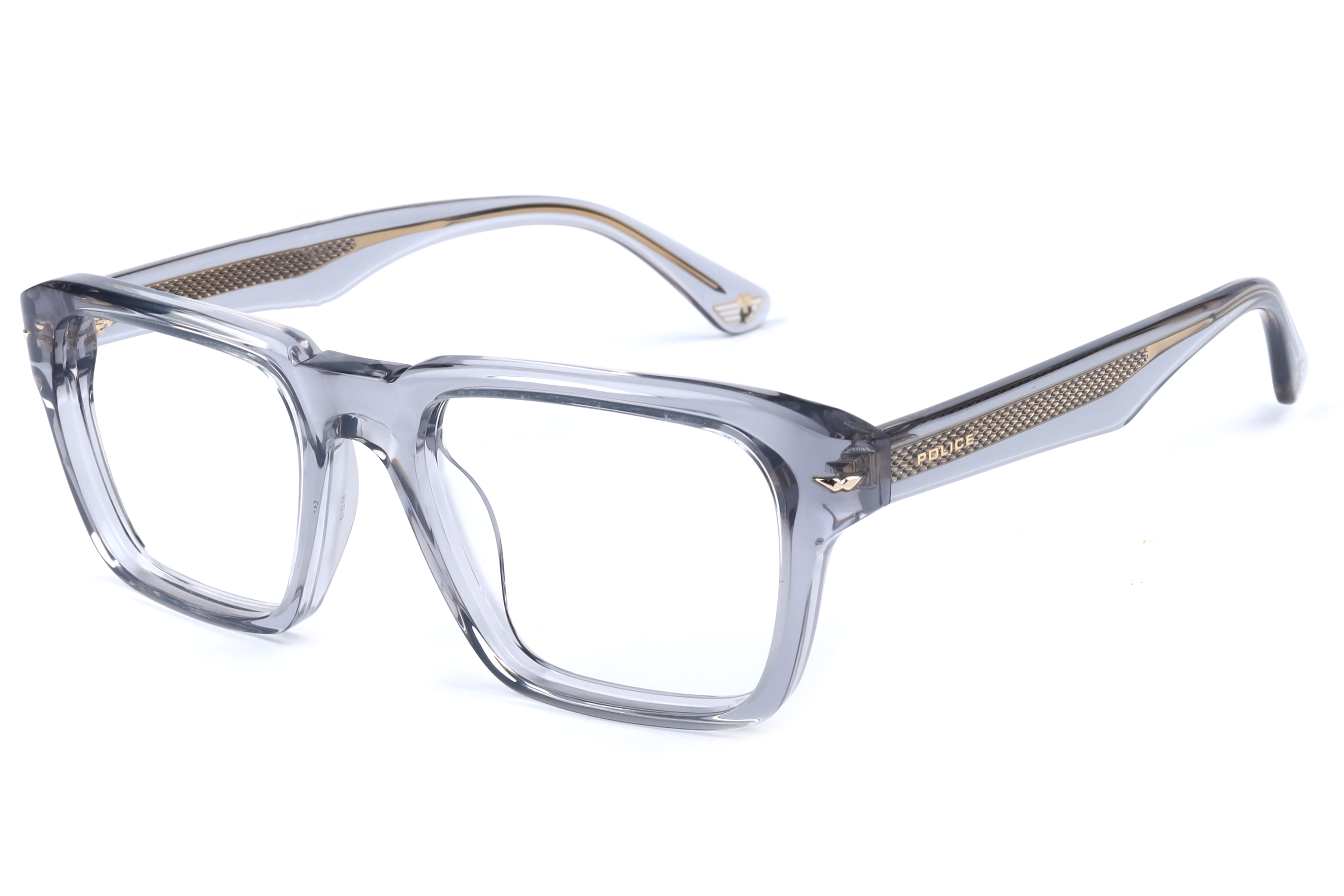Police VPLN20K Frame Transparent Grey Male Full Shell Frame — Transparent Grey frame — view 1