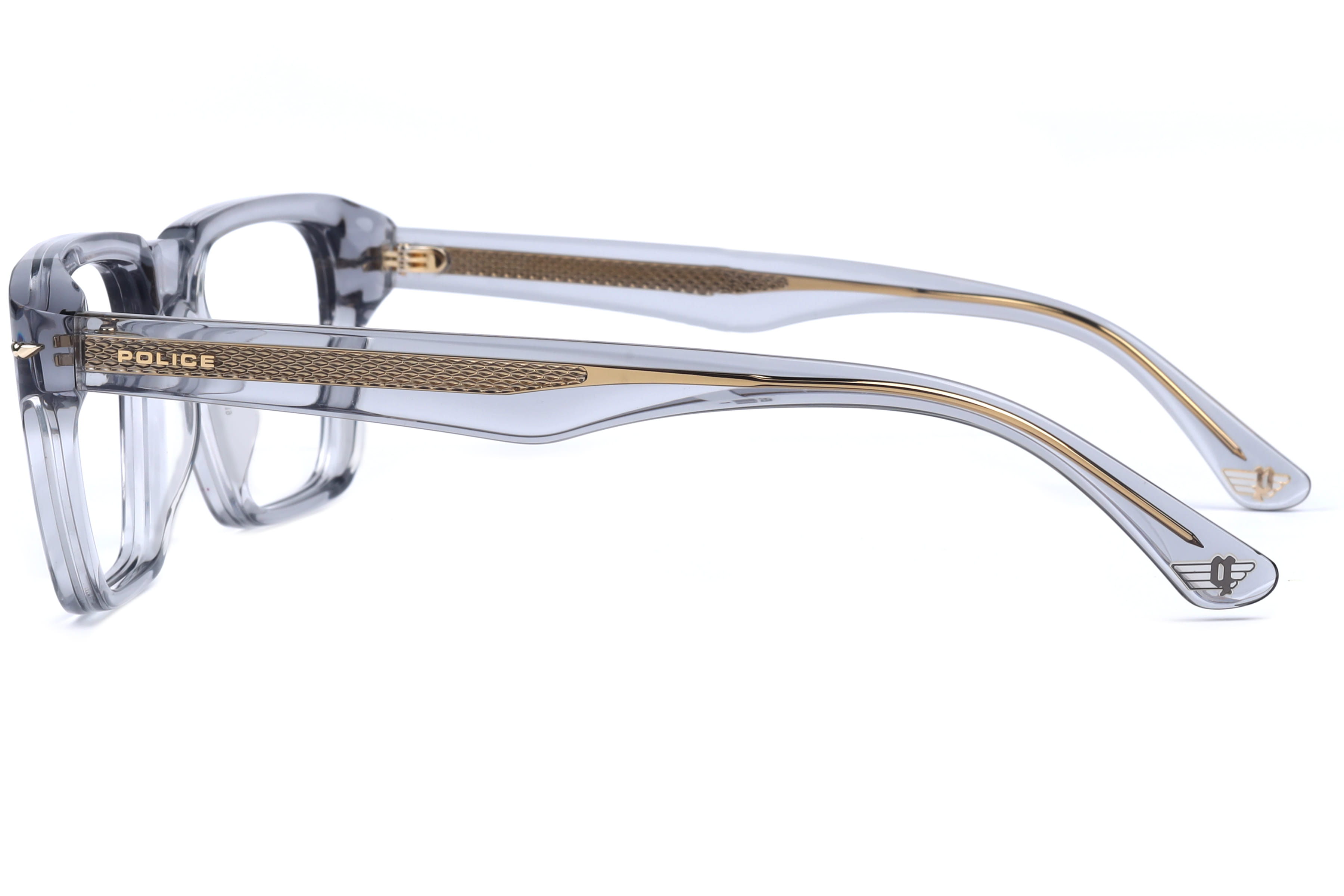 Police VPLN20K Frame Transparent Grey Male Full Shell Frame — Transparent Grey frame — view 3