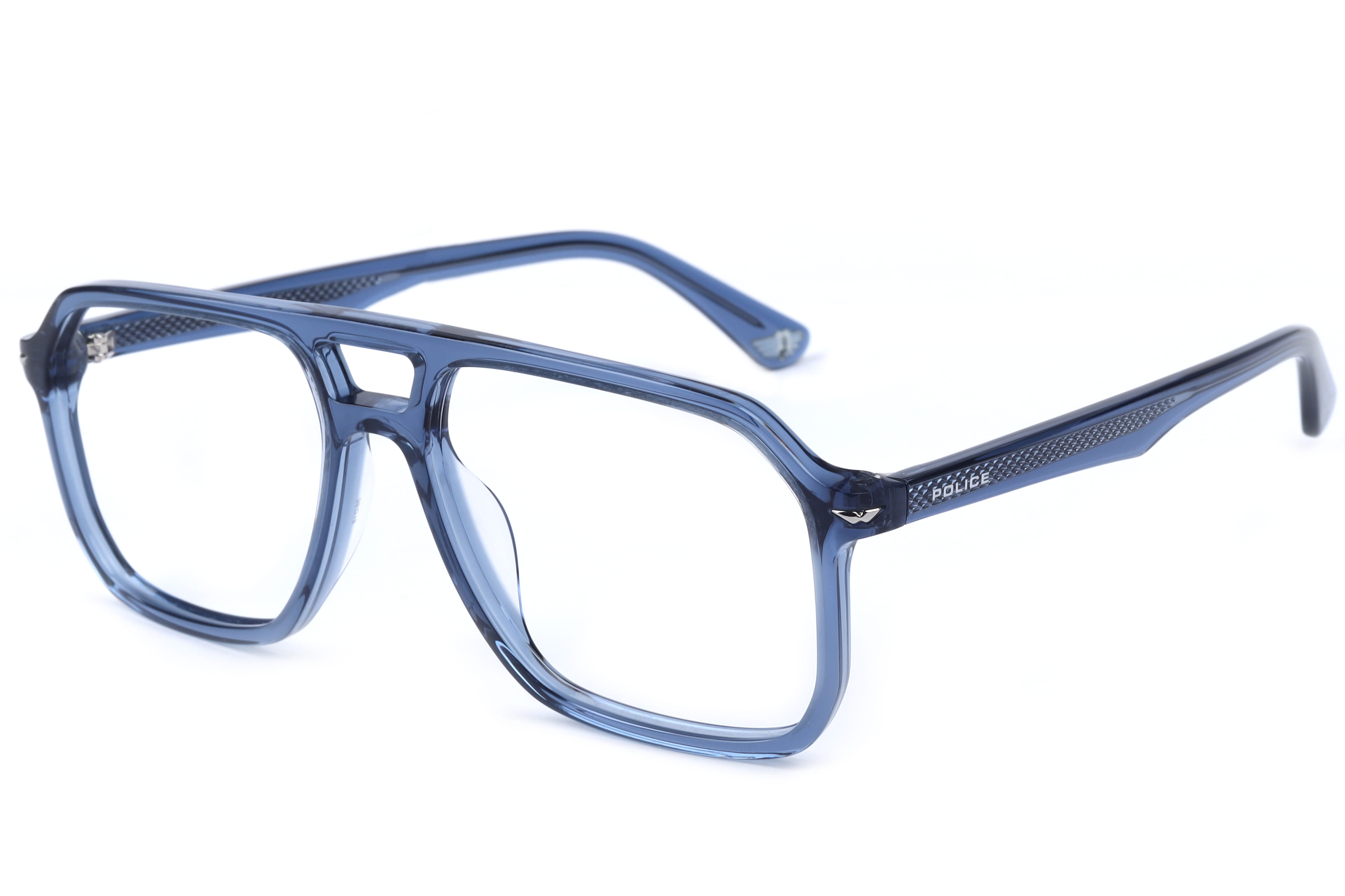 Police VPLN21K Frame Transparent Blue Male Full Shell Frame — Transparent Blue frame — view 1