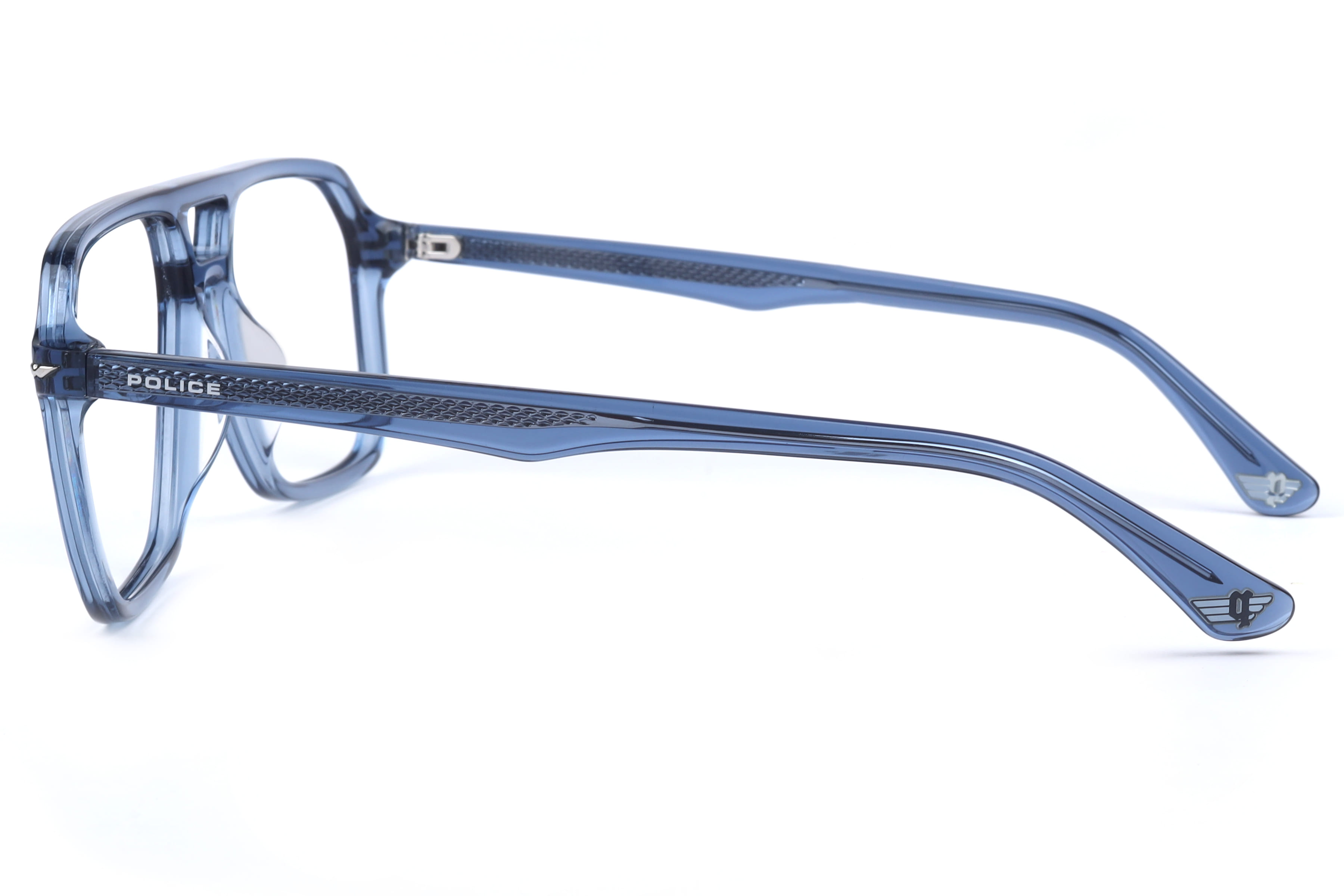 Police VPLN21K Frame Transparent Blue Male Full Shell Frame — Transparent Blue frame — view 3