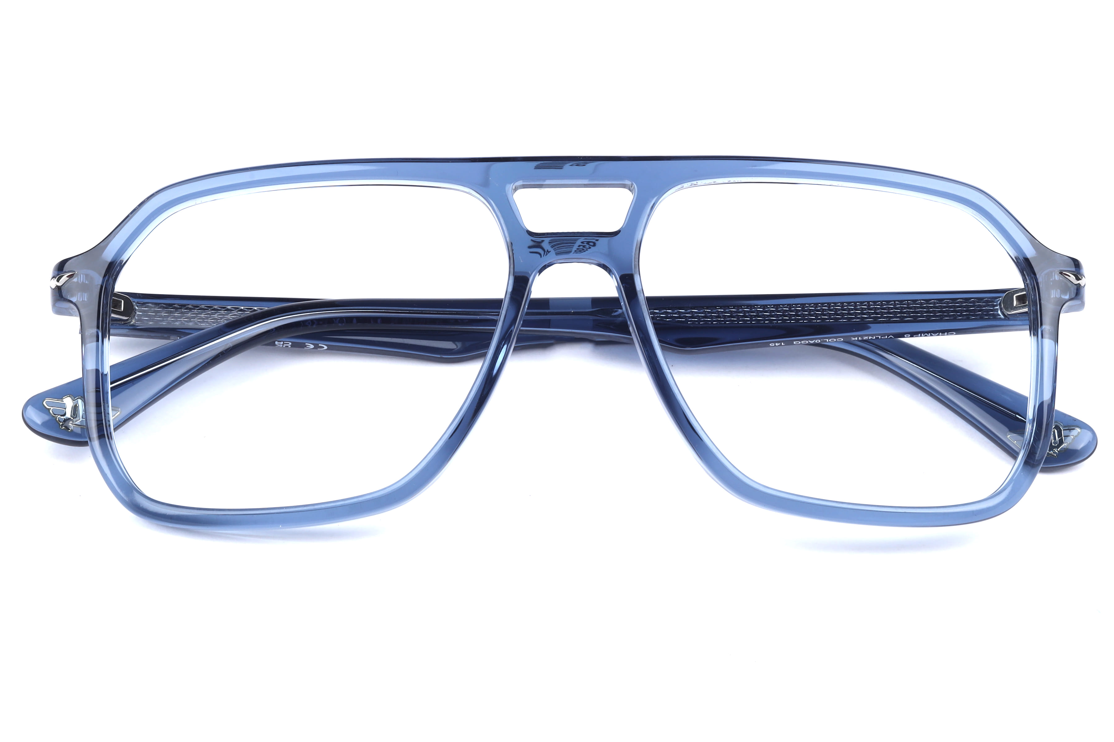 Police VPLN21K Frame Transparent Blue Male Full Shell Frame — Transparent Blue frame — view 4