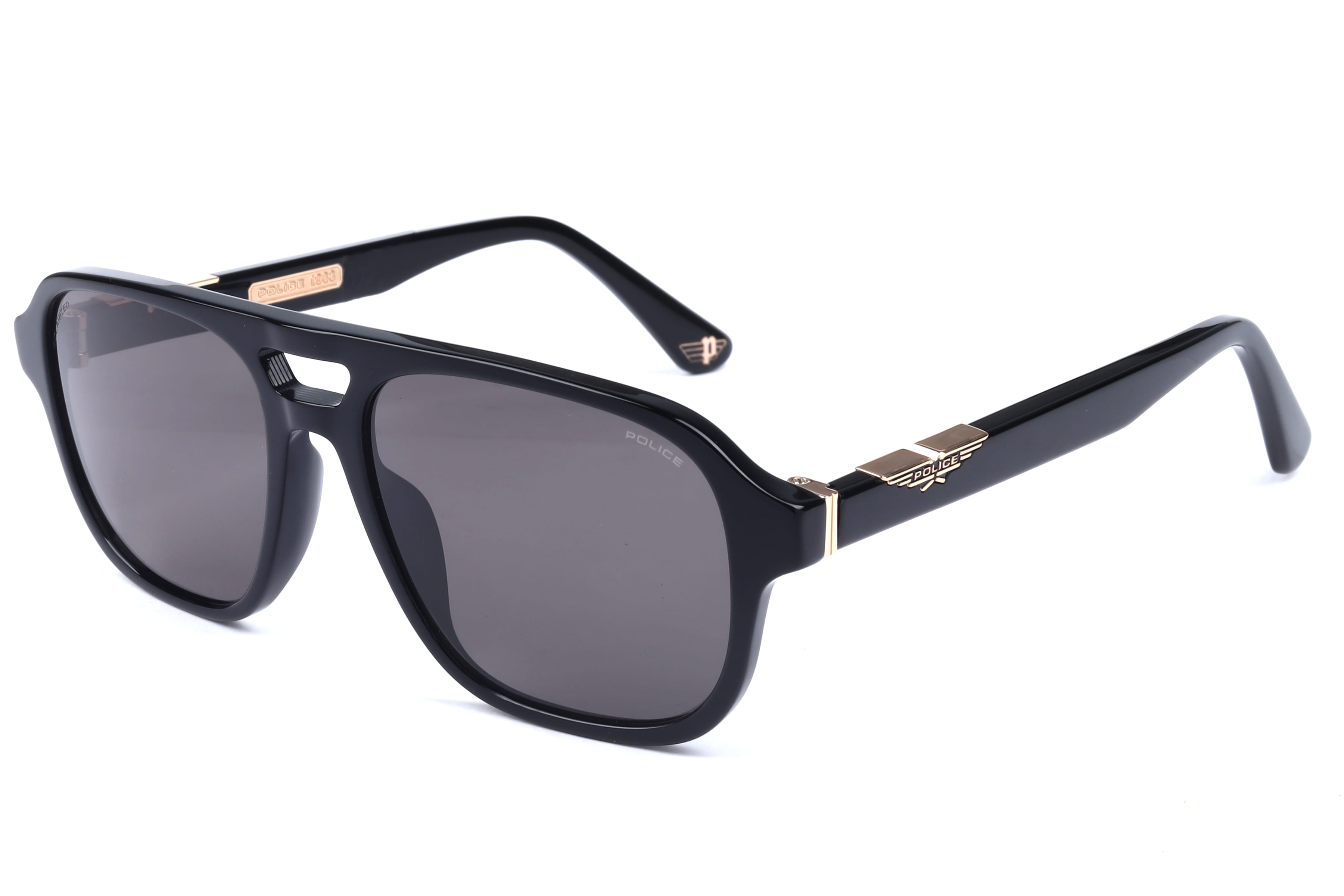 Police SPLL83K Sunglass Black Male Full Shell Sunglass — Black frame — view 1