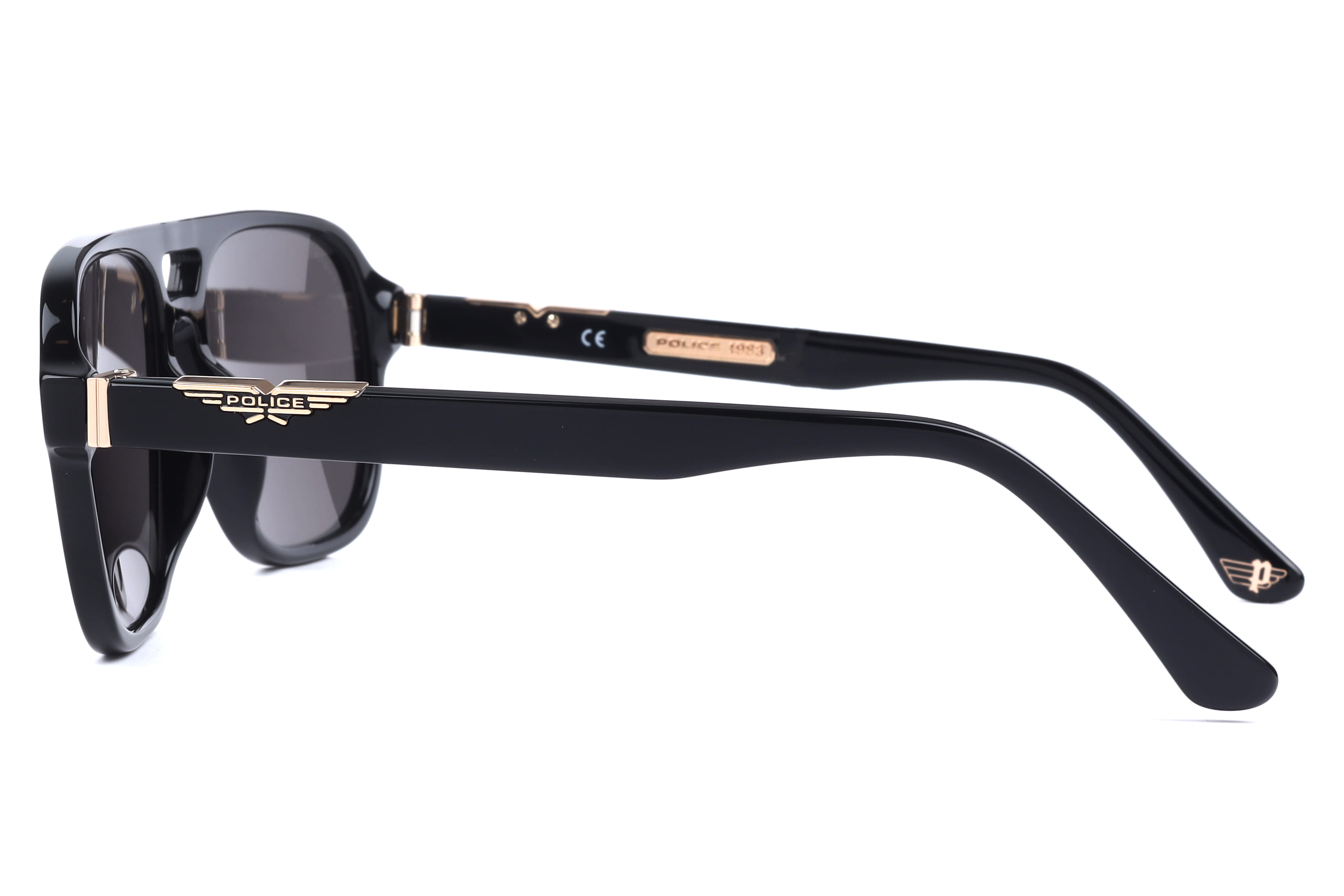 Police SPLL83K Sunglass Black Male Full Shell Sunglass — Black frame — view 3
