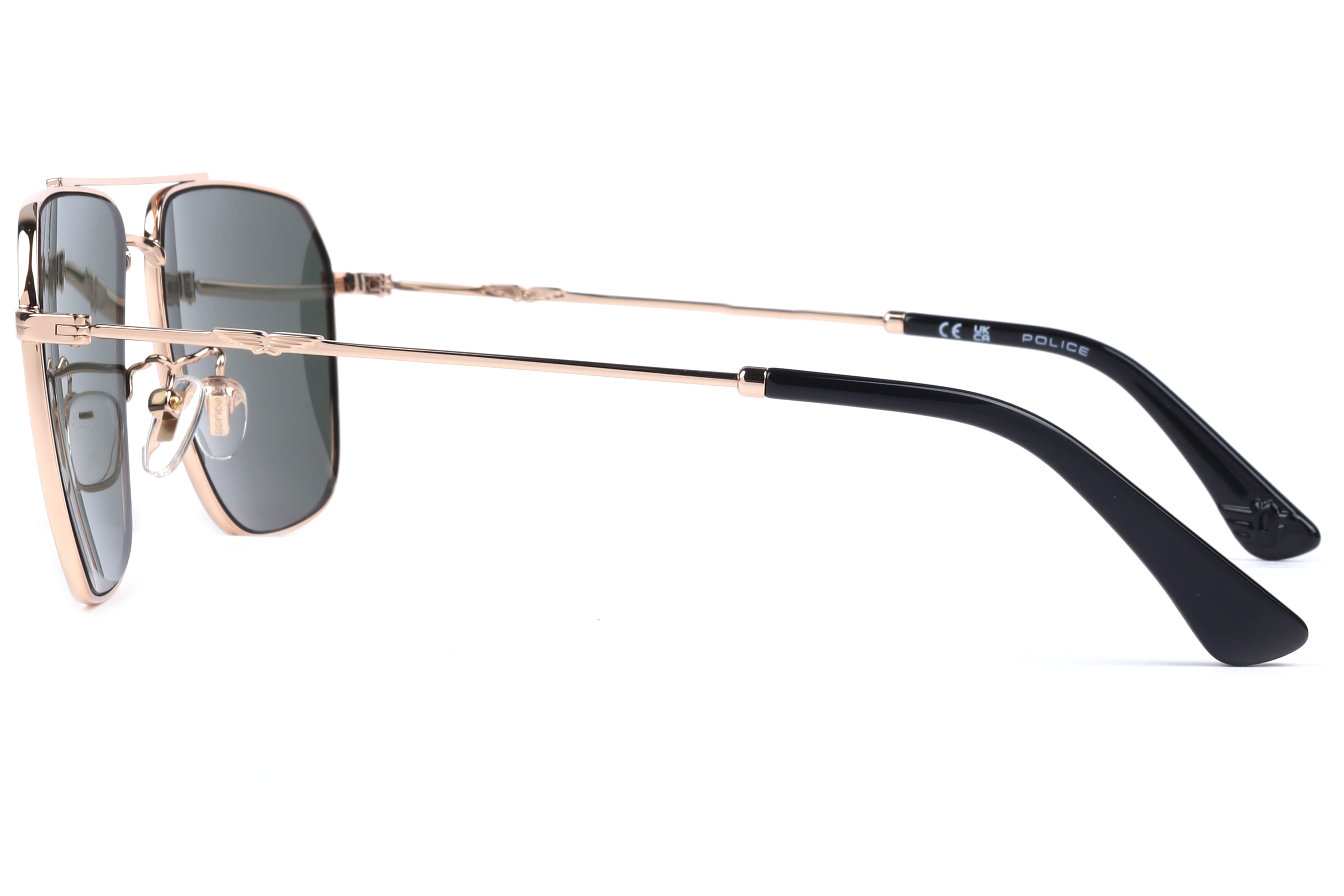 Police SPLN32K Sunglass Gold Male Full Metal Sunglass — Gold frame — view 3