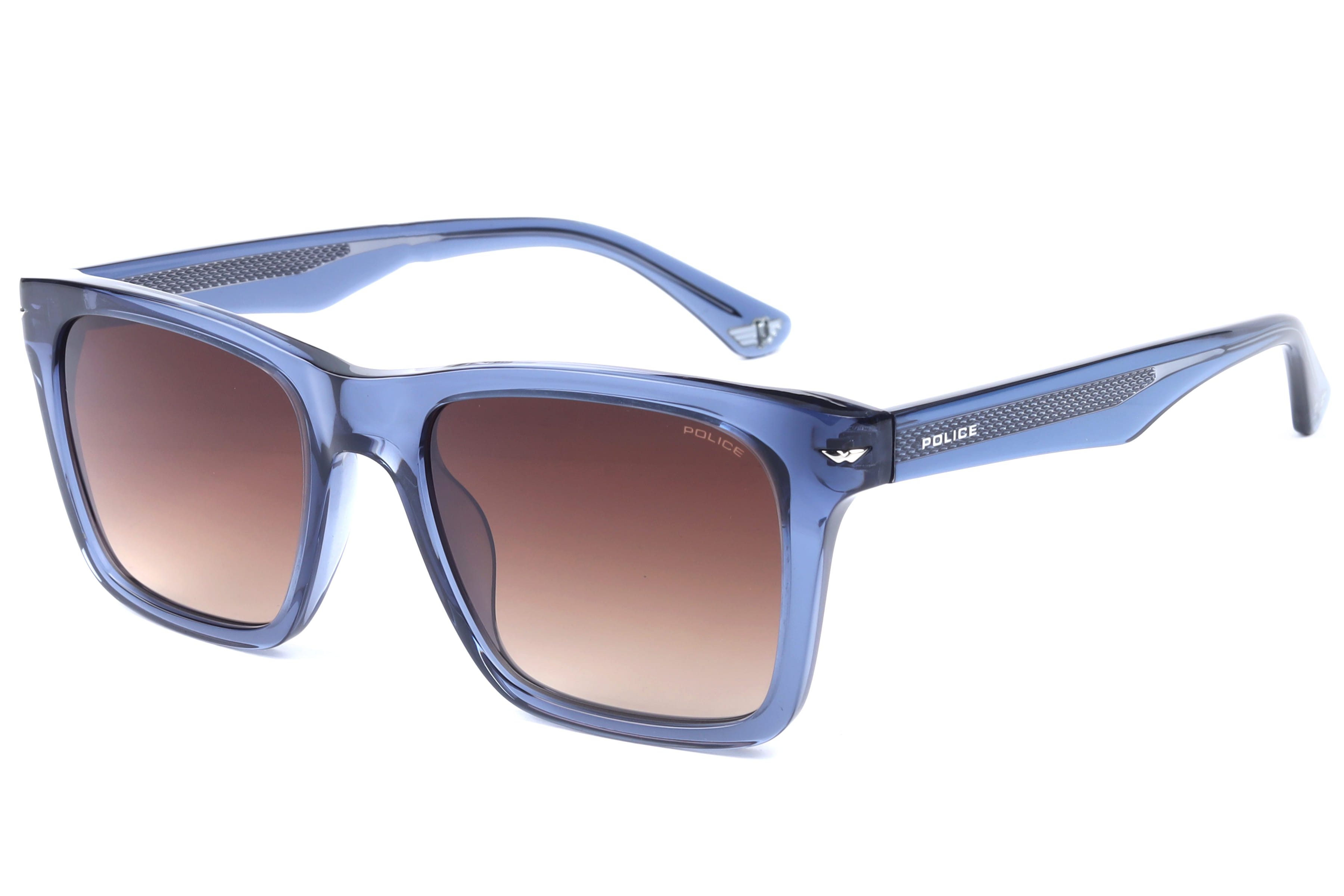 Police SPLN35K Sunglass Transparent Blue Male Full Shell Sunglass — view 1