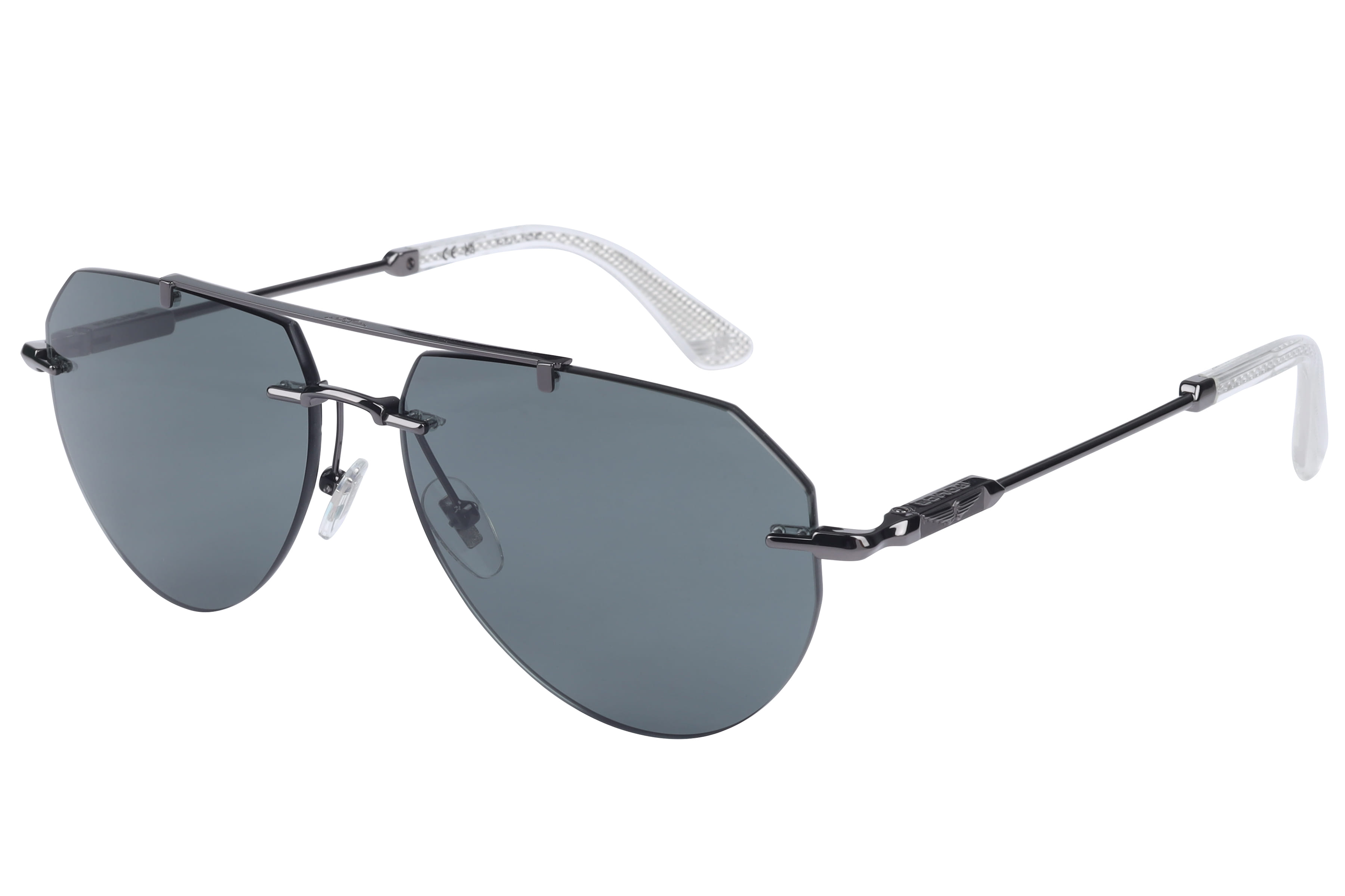 Police SPLN42K Sunglass Gun Metal Male RimLess Metal Sunglass — Gun Metal frame — view 1
