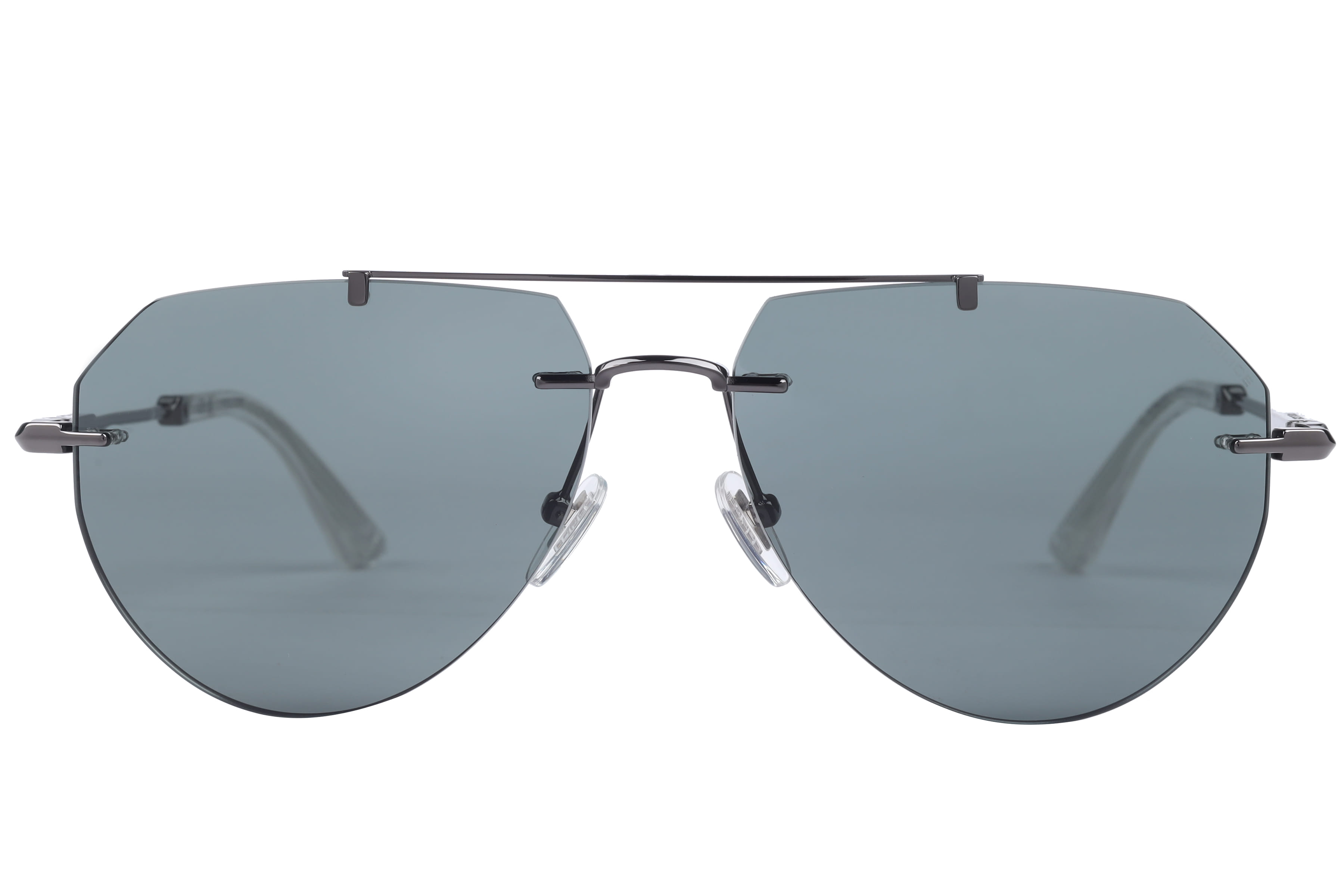 Police SPLN42K Sunglass Gun Metal Male RimLess Metal — Gun Metal frame