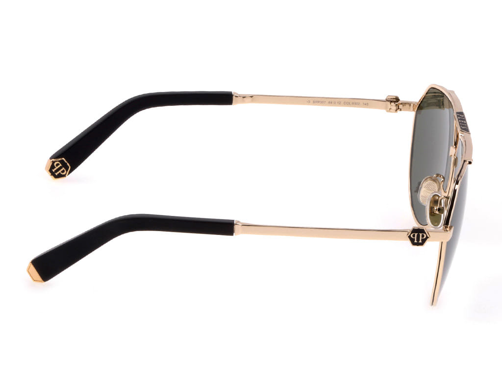 Philipp Plein SPOP007M Sunglass Gold Male Full Metal Sunglass — Gold frame — view 3