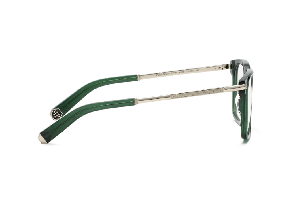 Philippe Philipp Plein VPP117 Frame Green Male Full Metal Frame — Green frame — view 3