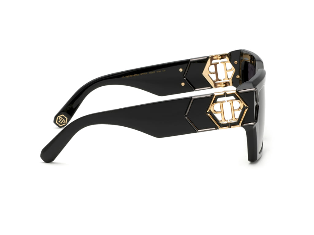 Philipp Plein SPP135 Sunglass Black Female Full Shell Sunglass — Black frame — view 3