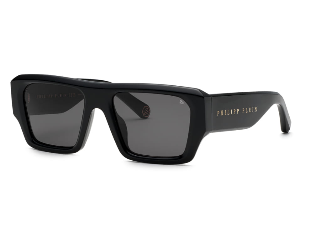 Philipp Plein SPP144 Sunglass Black Male Full Shell Sunglass — Black frame — view 1
