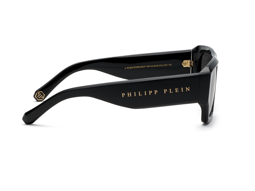 Philipp Plein SPP144 Sunglass Black Male Full Shell Sunglass — Black frame — view 3