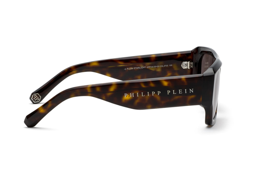 Philipp Plein SPP144 Sunglass Havana Male Full Shell Sunglass — Havana frame — view 3