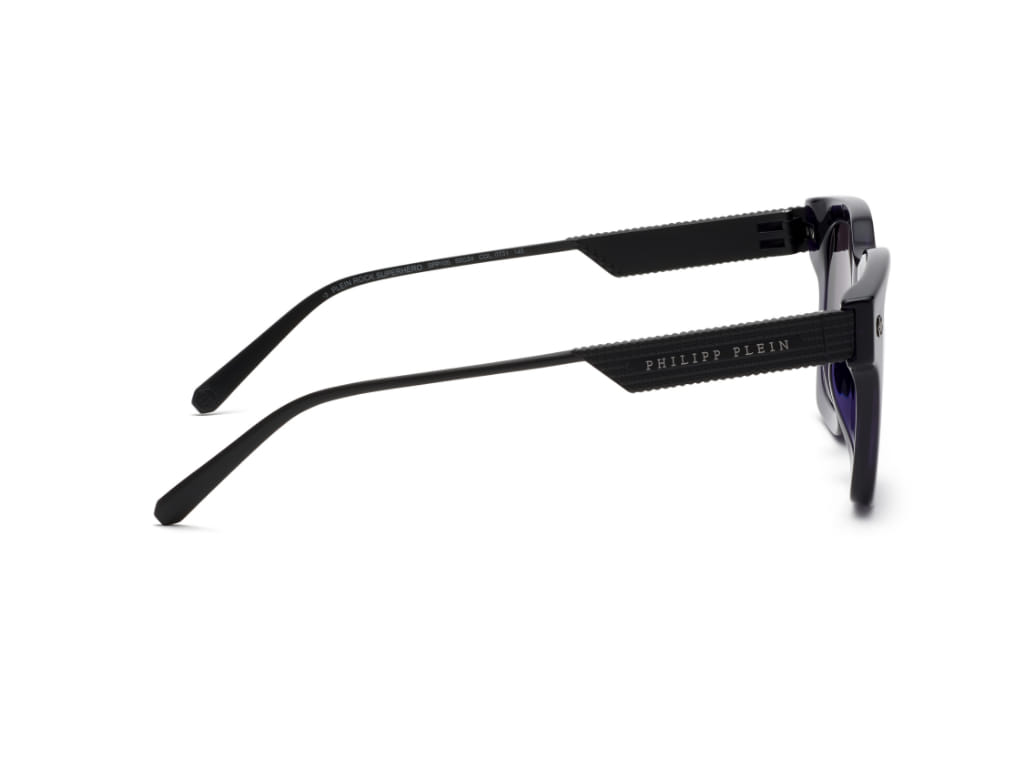 Philipp Plein SPP105 Sunglass Transparent Blue Male Full Tit Sunglass — Transparent Blue frame — view 3