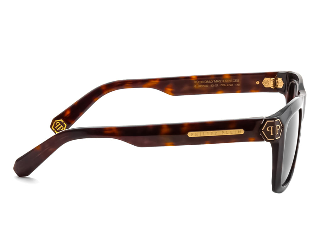 Philipp Plein SPP043 Sunglass Tortoise Male Full Shell Sunglass — Tortoise frame — view 3
