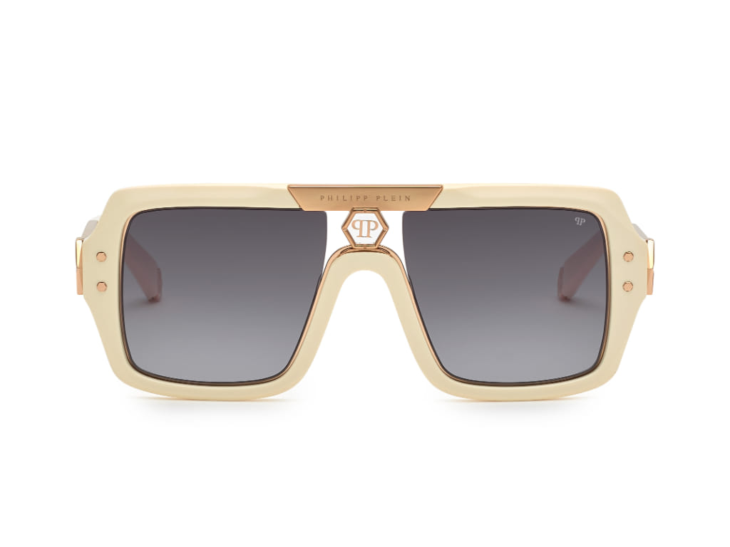 Philipp Plein SPP079 Sunglass Ivory Male Full Shell — Ivory frame