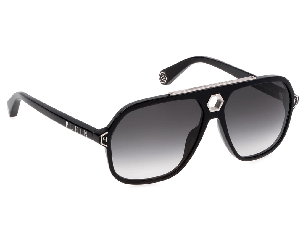 Philipp Plein SPP004M Sunglass Black Male Full Shell Sunglass — Black frame — view 1