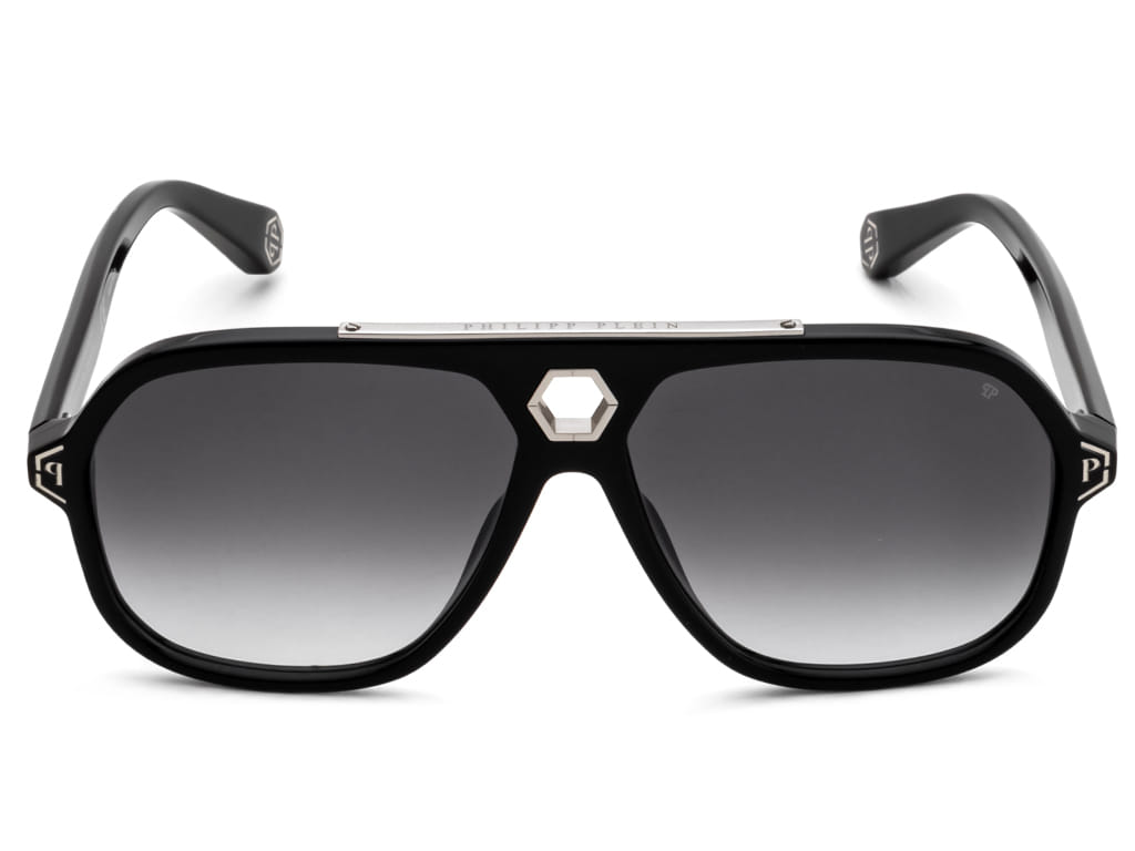 Philipp Plein SPP004M Sunglass Black Male Full Shell Sunglass — Black frame — view 2