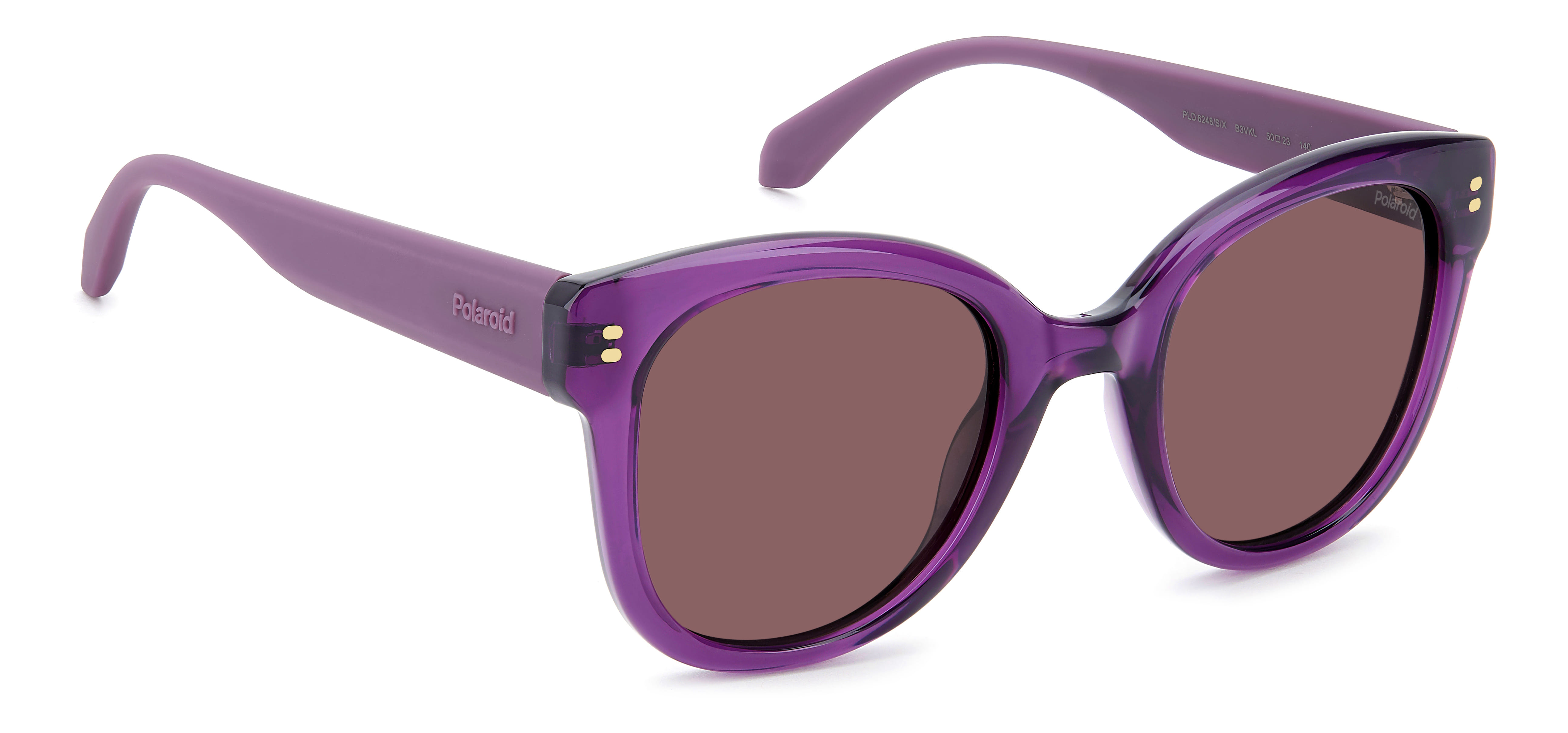 POLAROID PLD 6248/S/X B3VKL 075 CAT.3 PLD 6248/S/X Sunglass Sunglass — Transparent Violet frame — view 2