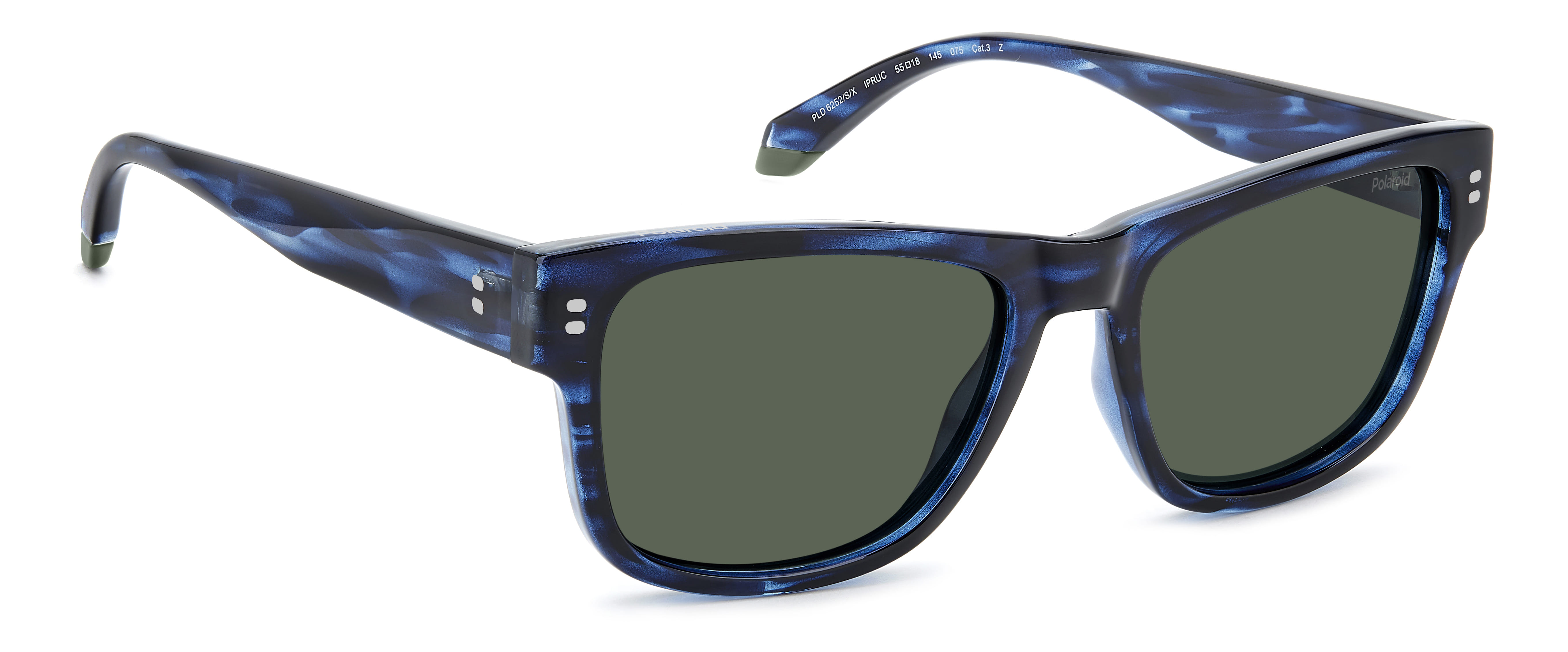 POLAROID PLD 6252/S/X IPRUC 085 CAT.3 PLD 6252/S/X Sunglass Sunglass — Blue Havana frame — view 2