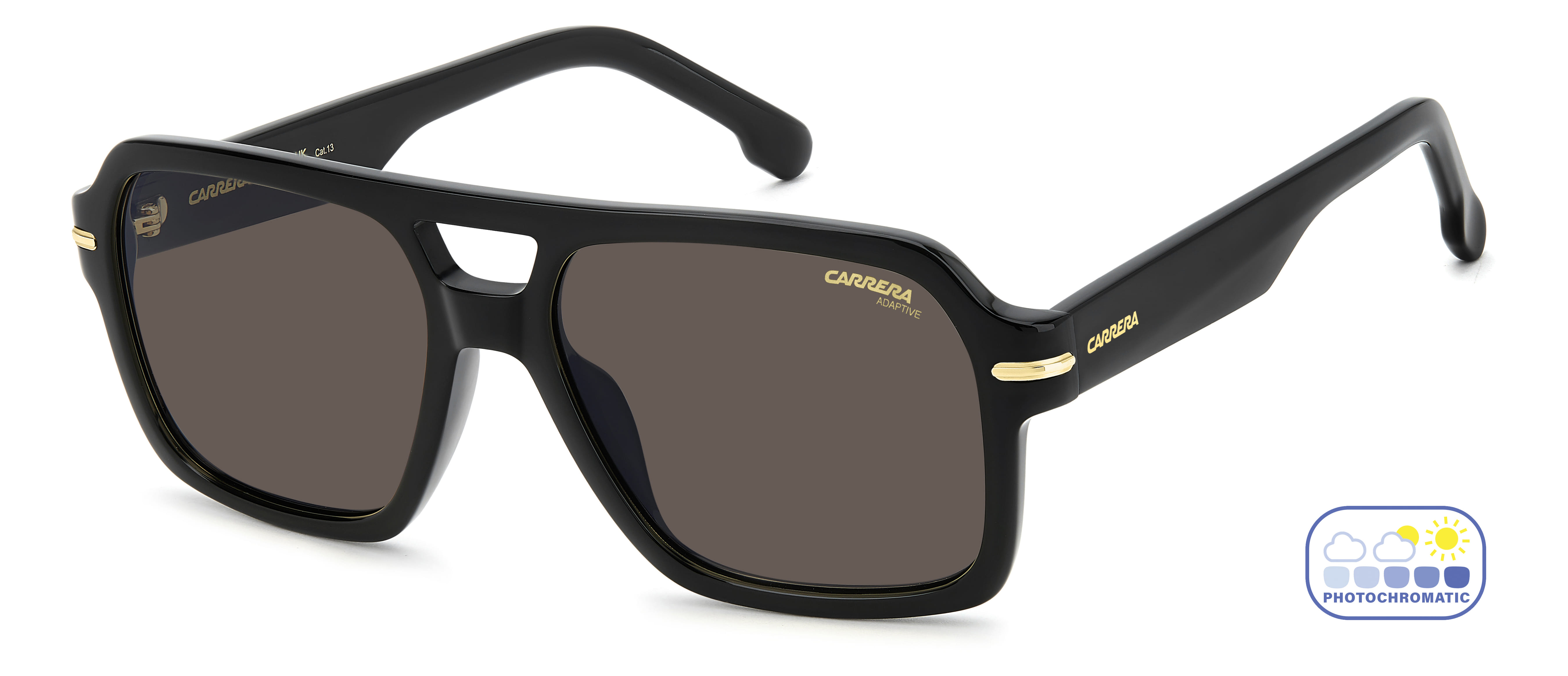 CARRERA 377/S 8074A ADAPTIVE CAT.13 377/S Sunglass Black Mal Sunglass — Black frame — view 2