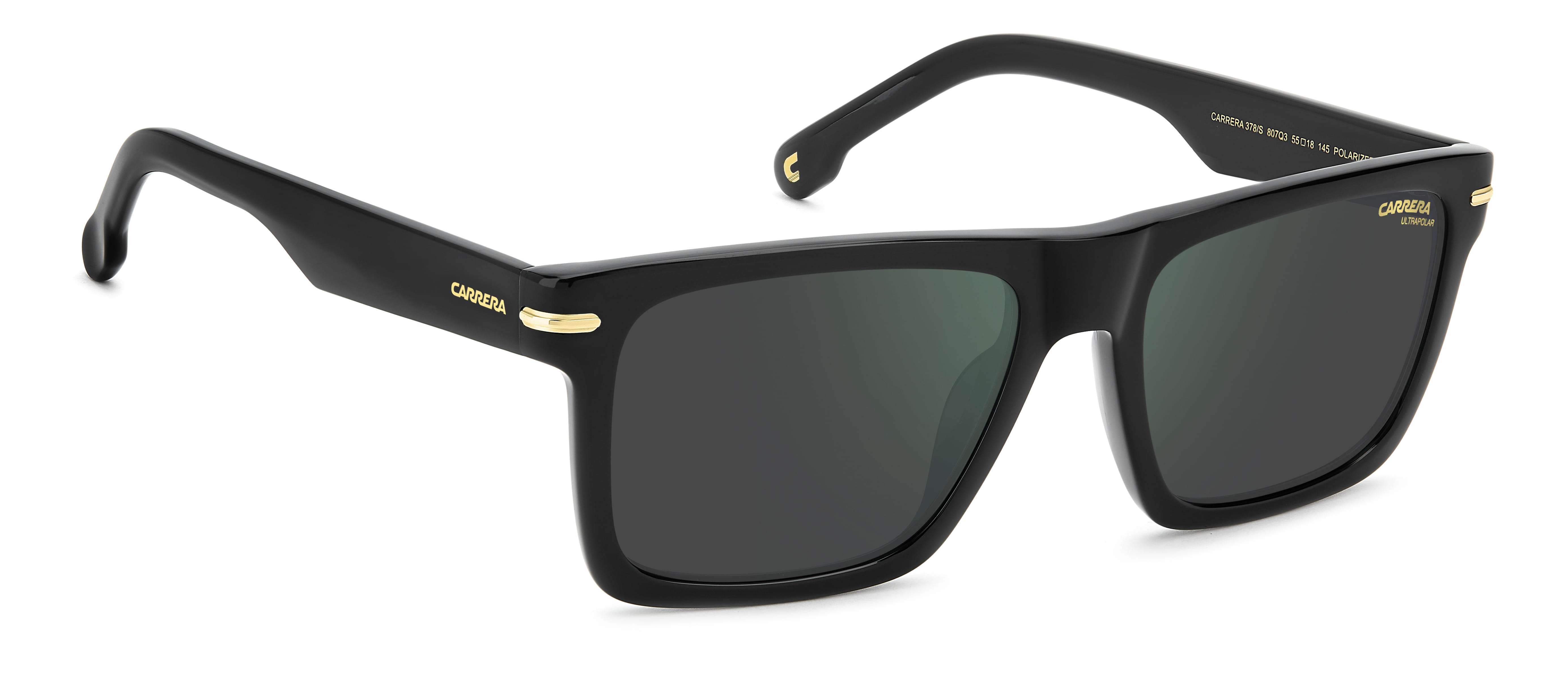 CARRERA 378/S 807Q3 POLARIZED CAT.3 378/S Sunglass Black Mal Sunglass — Black frame — view 2